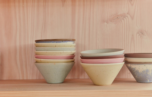 3x Yuka Bowl Stone Terracotta Multicolored