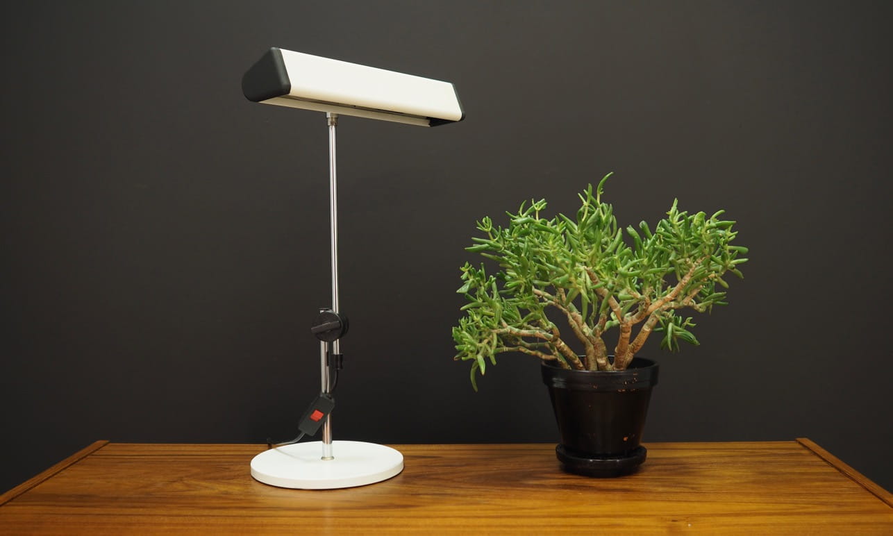 Vintage table lamp metal plastic white 1960s