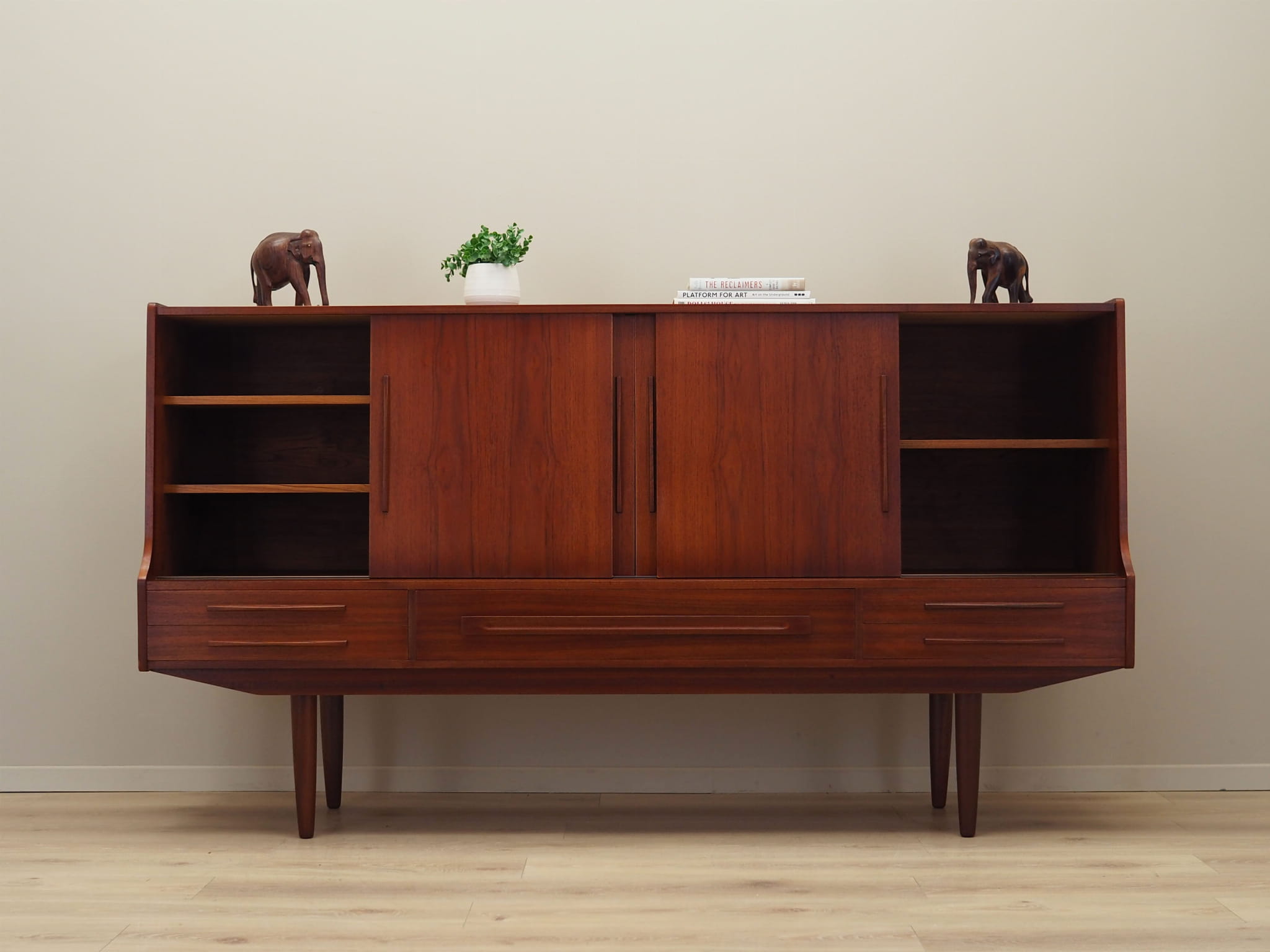 Vintage sideboard teak wood brown 1960s