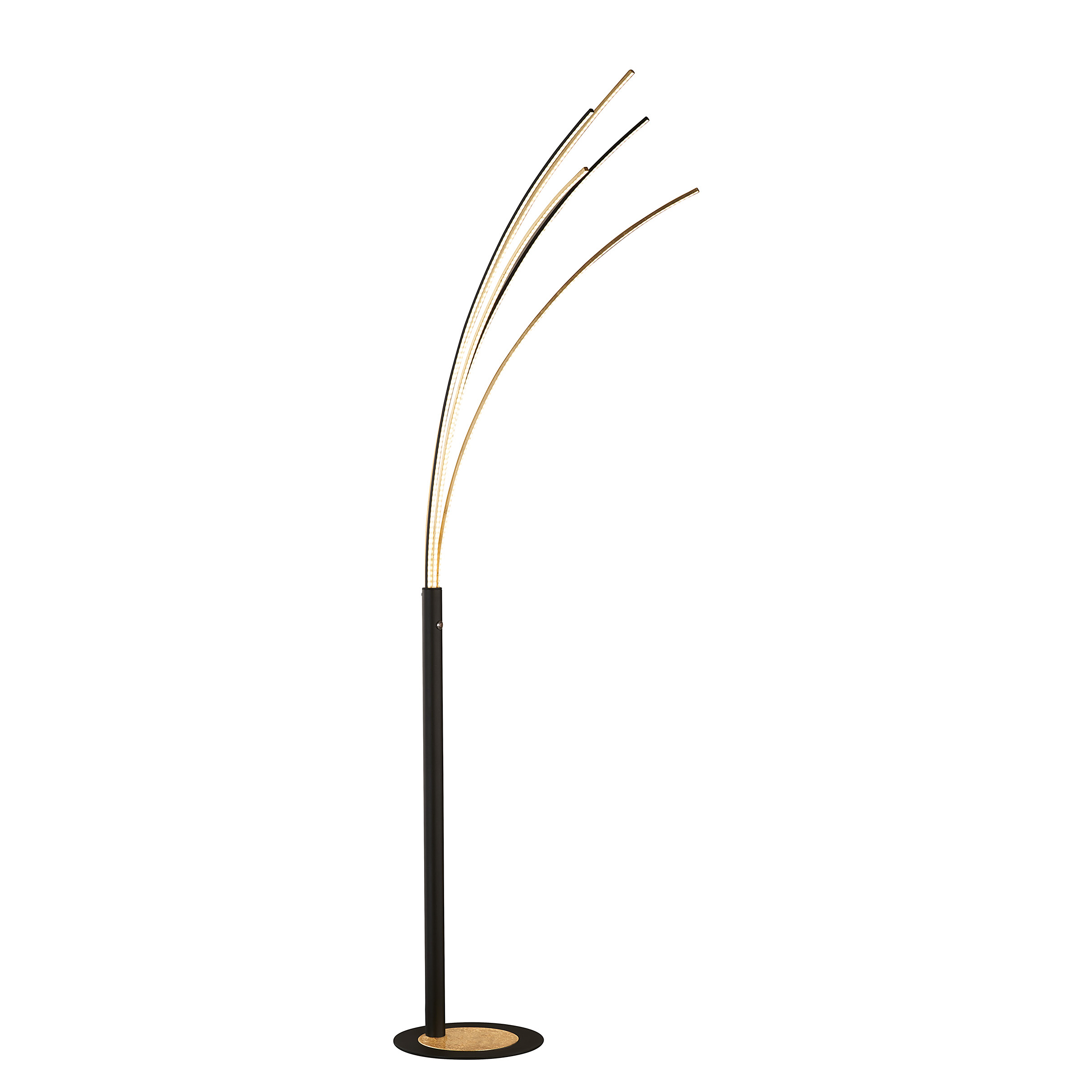 1-Flammig LED-Stehleuchte Ellmau Eisen Schwarz Gold