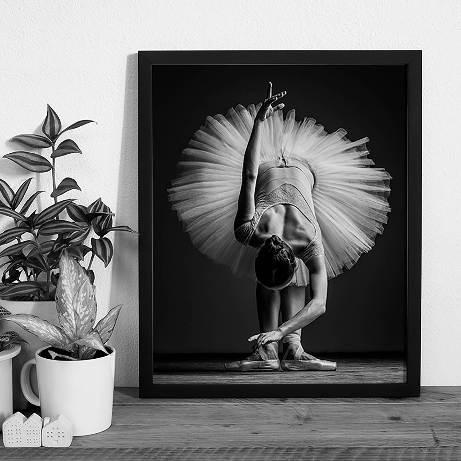 Bild Ballerina Buche massiv / Plexiglas 42 x 52 cm