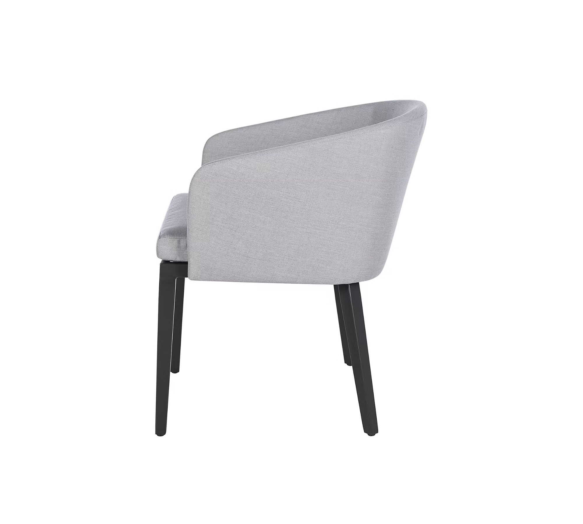 2x Garden cushion chair aluminum powder-coated light grey