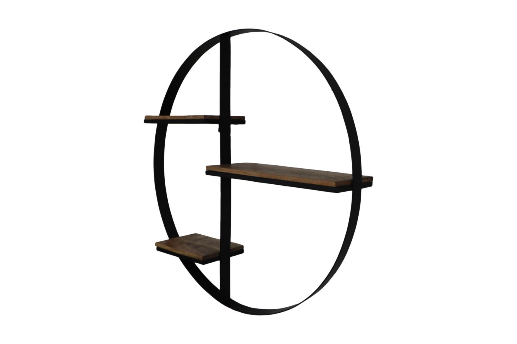 Rundes Weinregal Mangoholz Metall