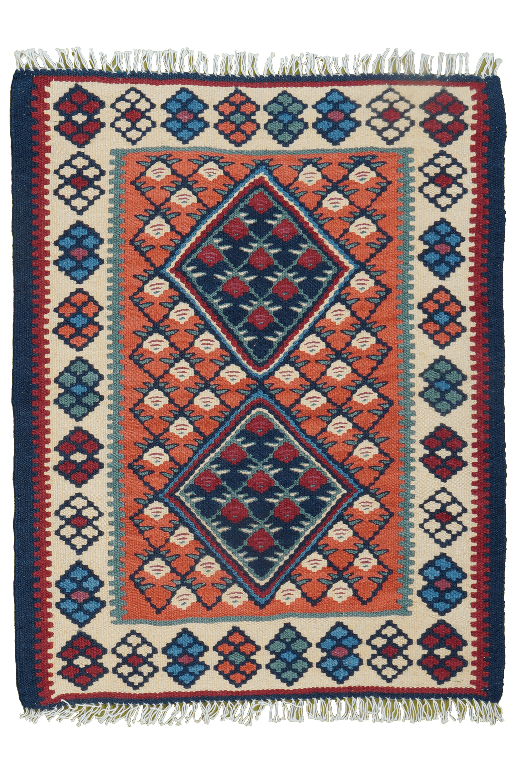 Kilim Senneh Teppich Braun