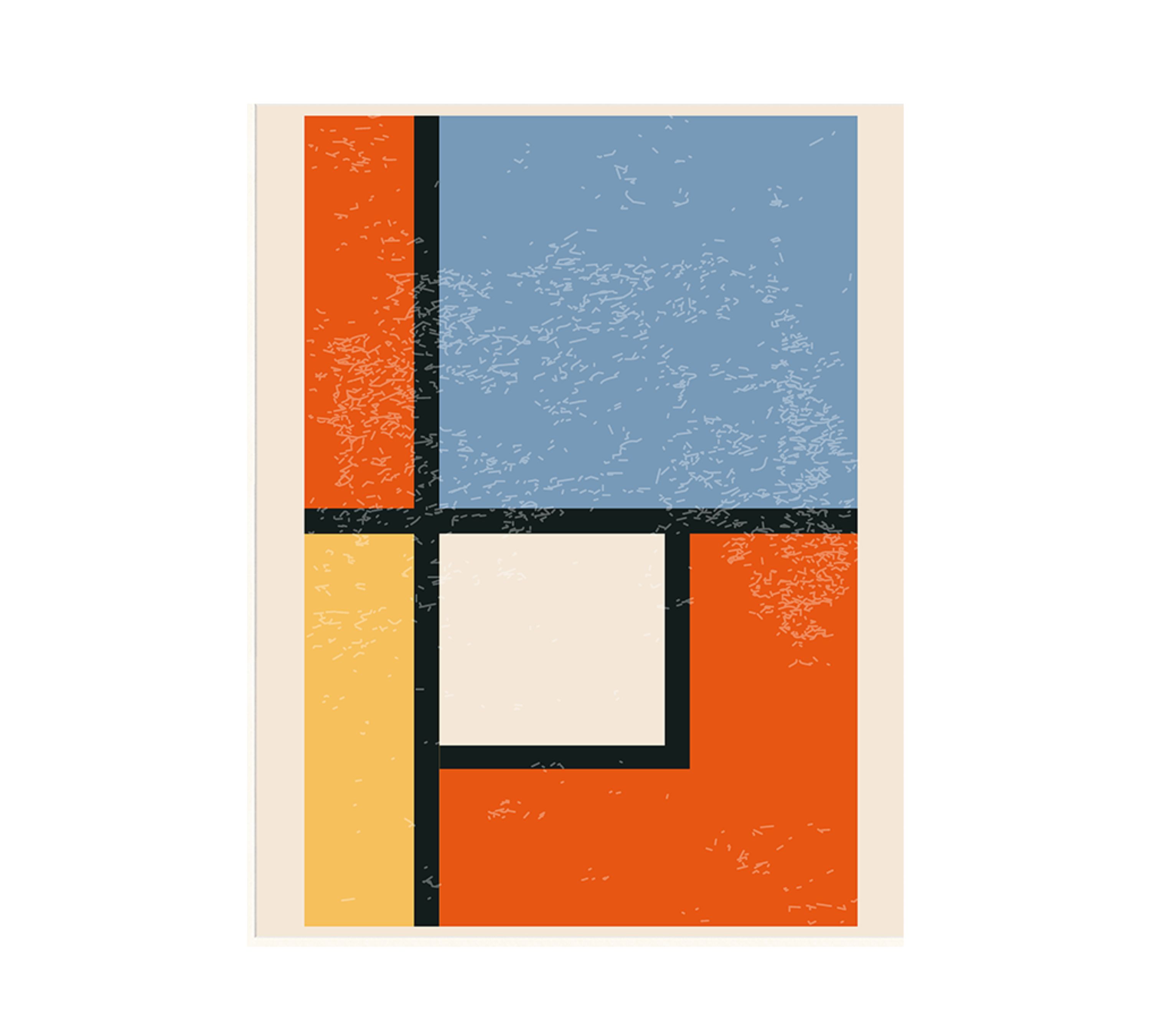 Squared Inspired By Delaunay Art print with frame