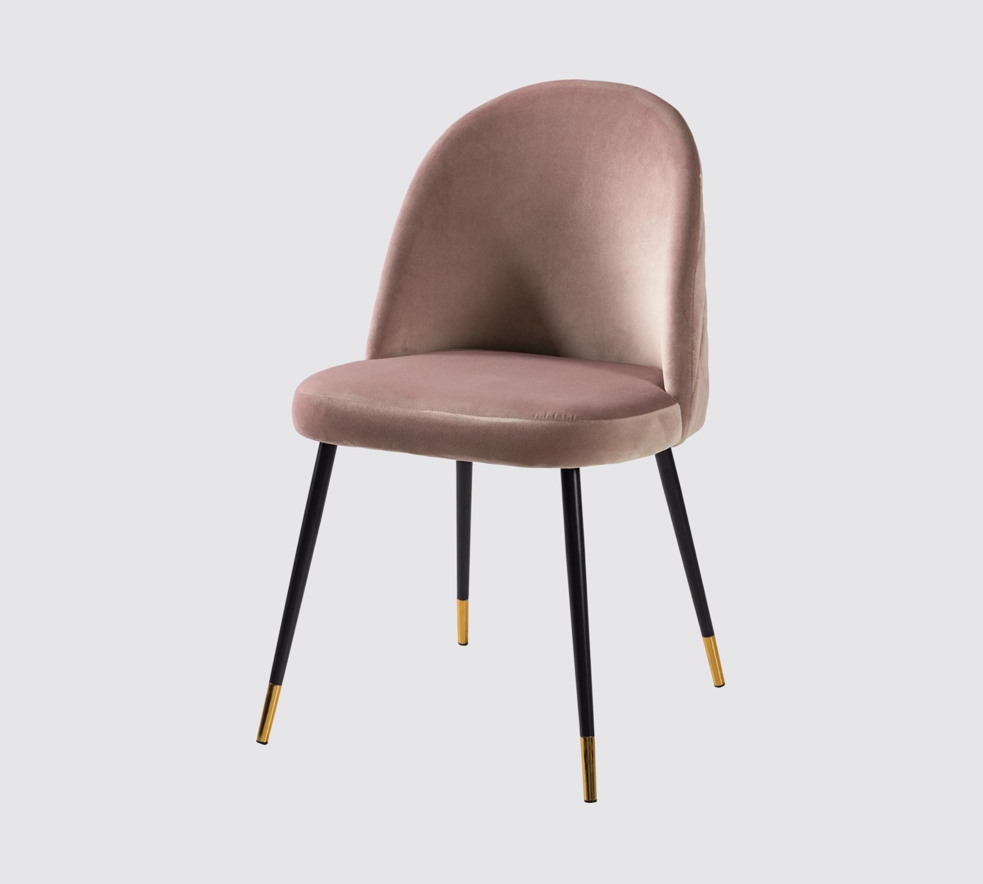 Upholstered chair velvet dusty pink