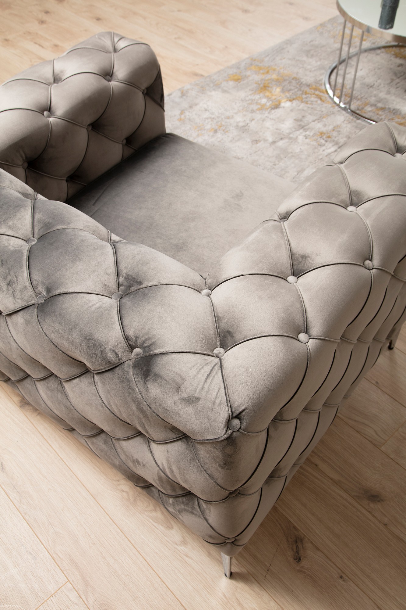 Sofa 3-Sitzer Textil Anthrazit