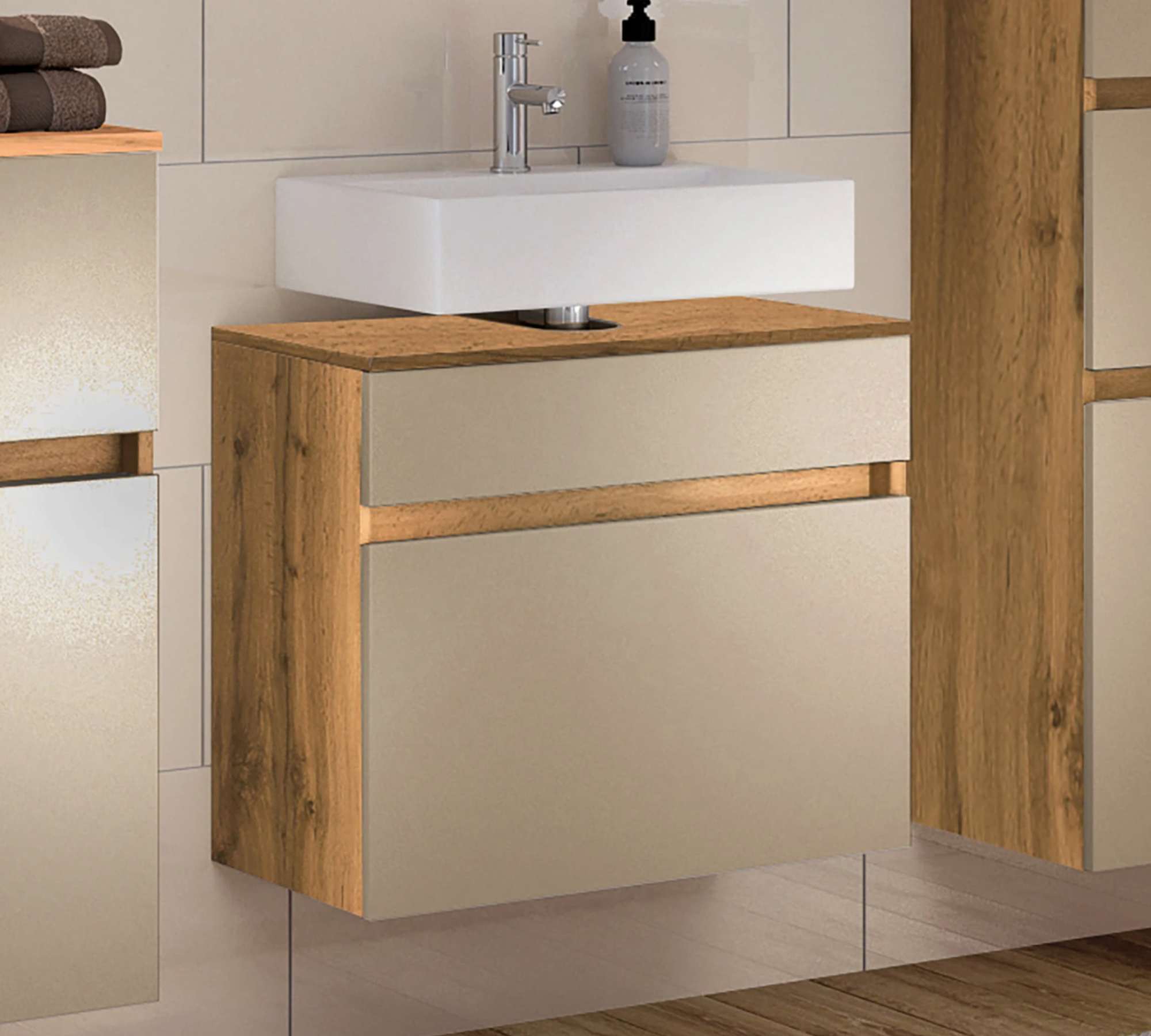 Waschbeckenunterschrank Holz Kashmir Braun
