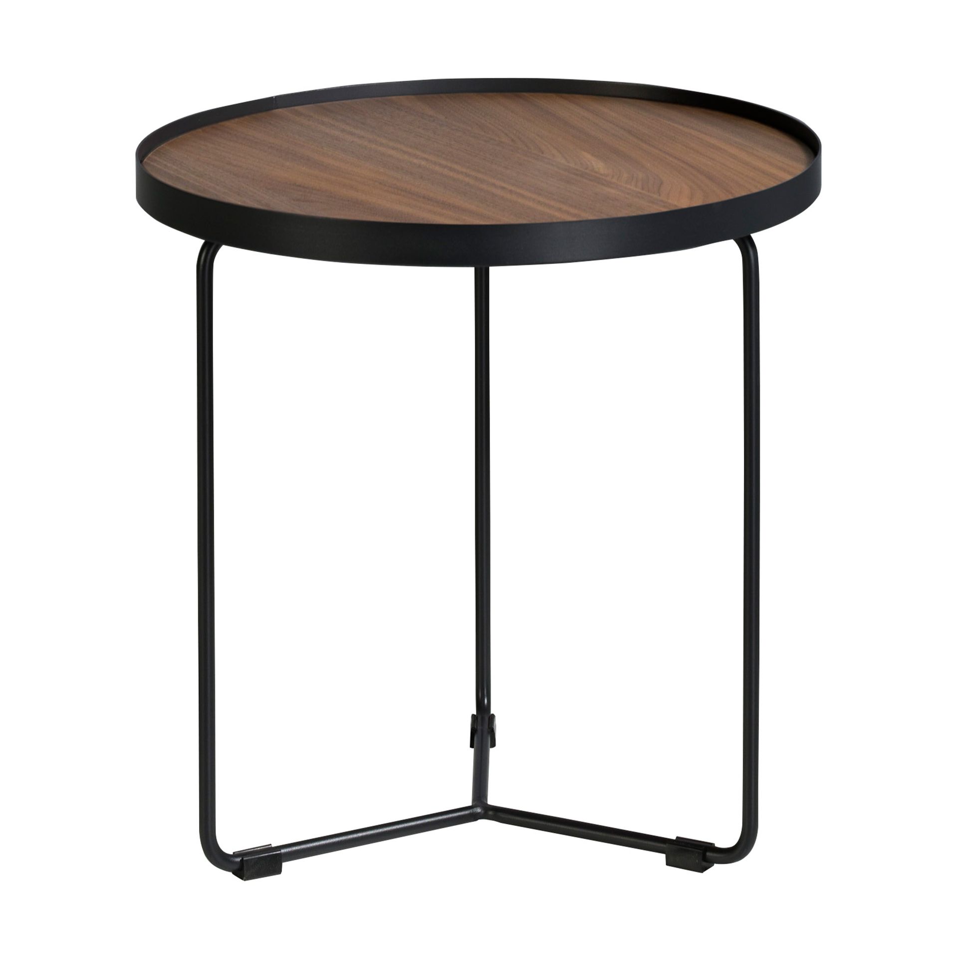 Runder Beistelltisch Holzfurnier Stahl 50cm