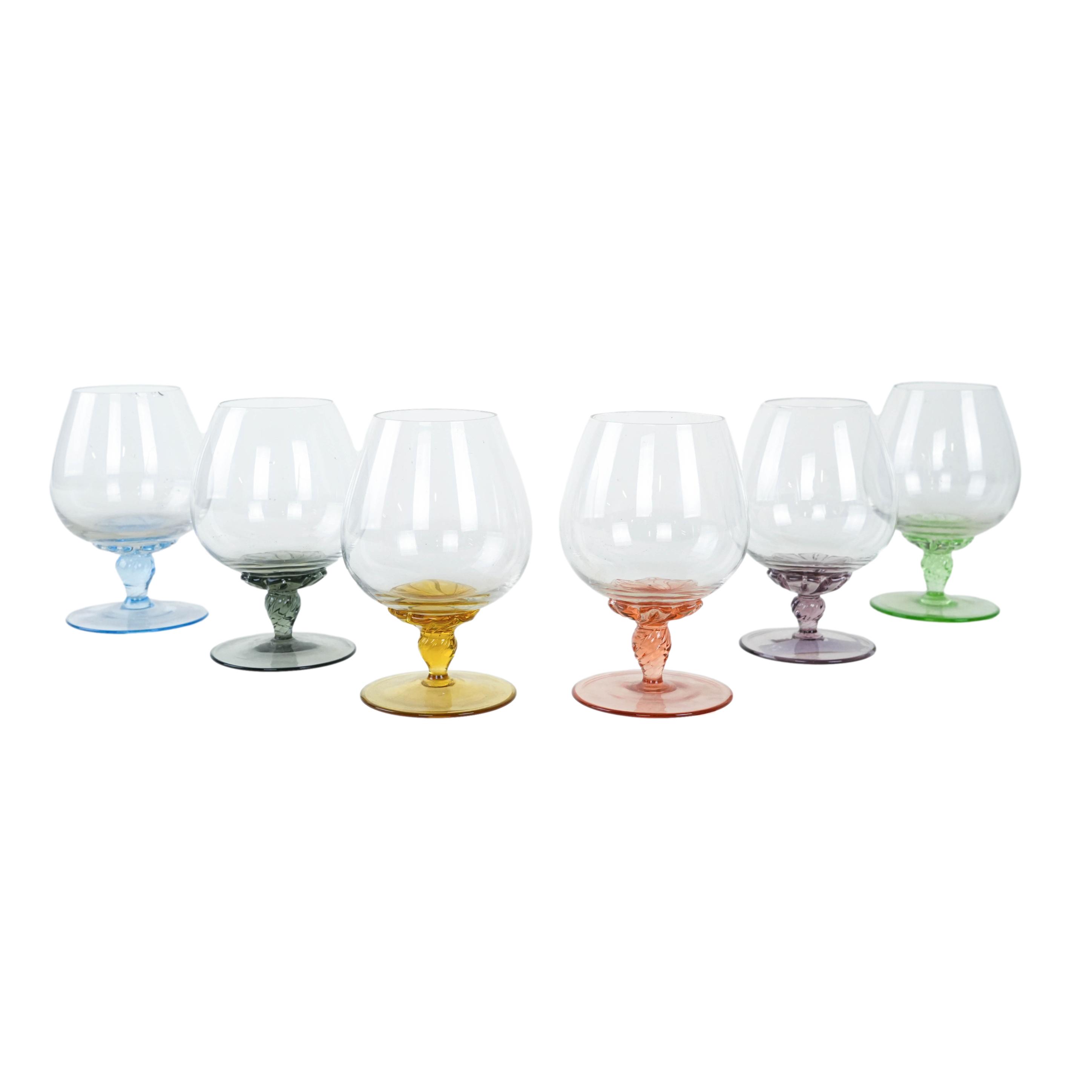 Cognacgläser-Set Mehrfarbig 1970er Jahre