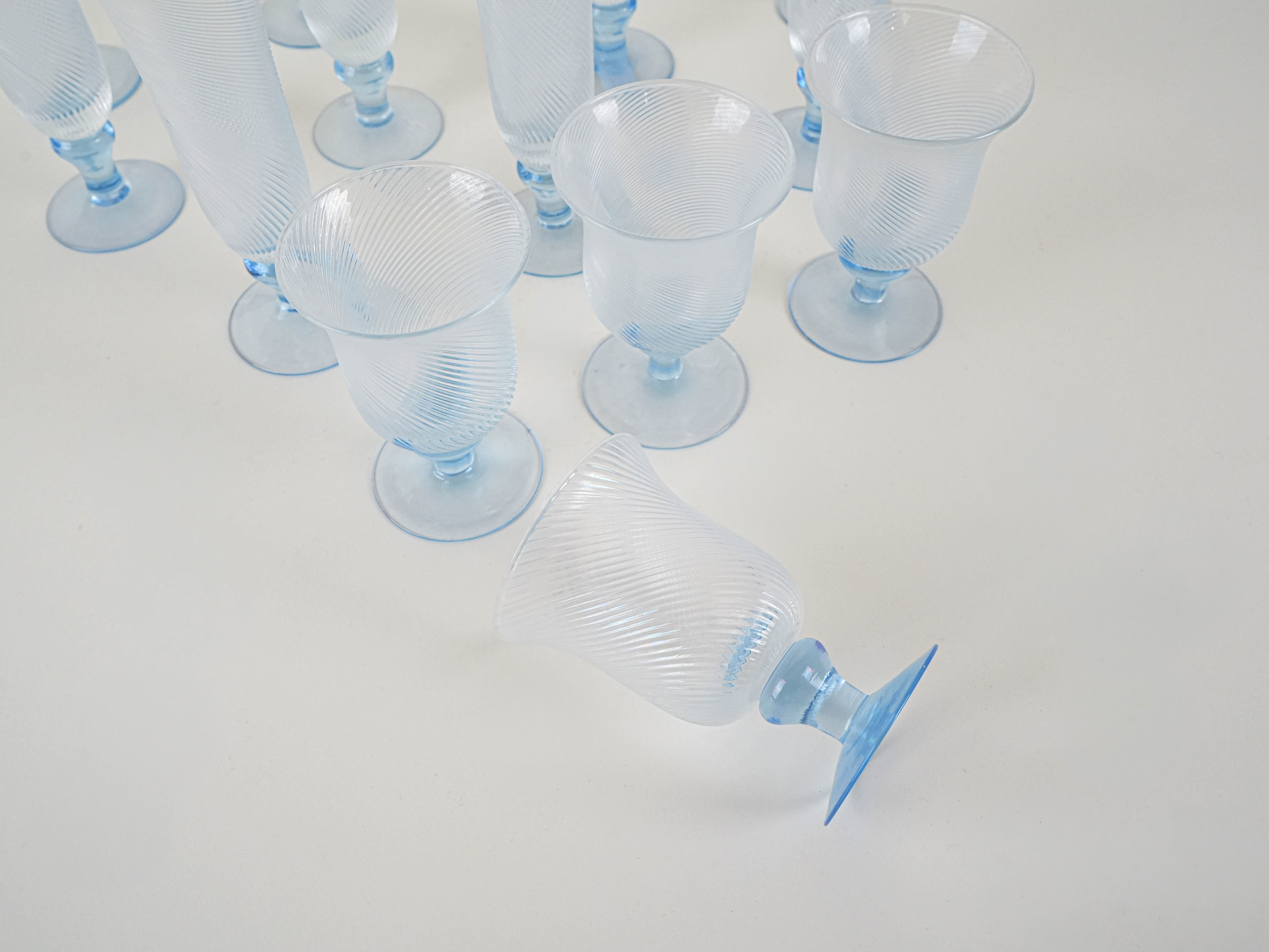 Glasbecher-Set Transparent 1970er Jahre