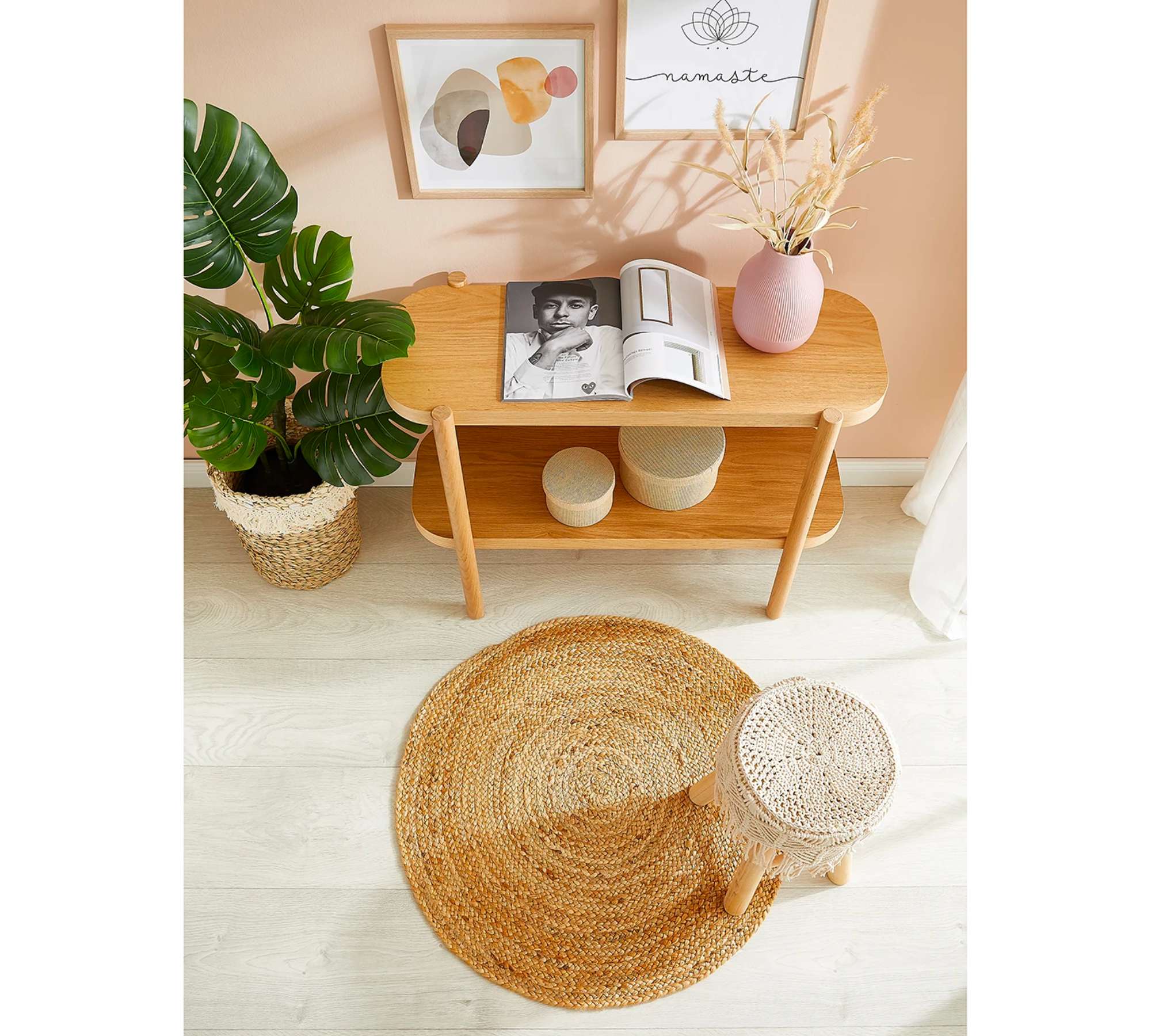 Round Jute Rug 80 cm