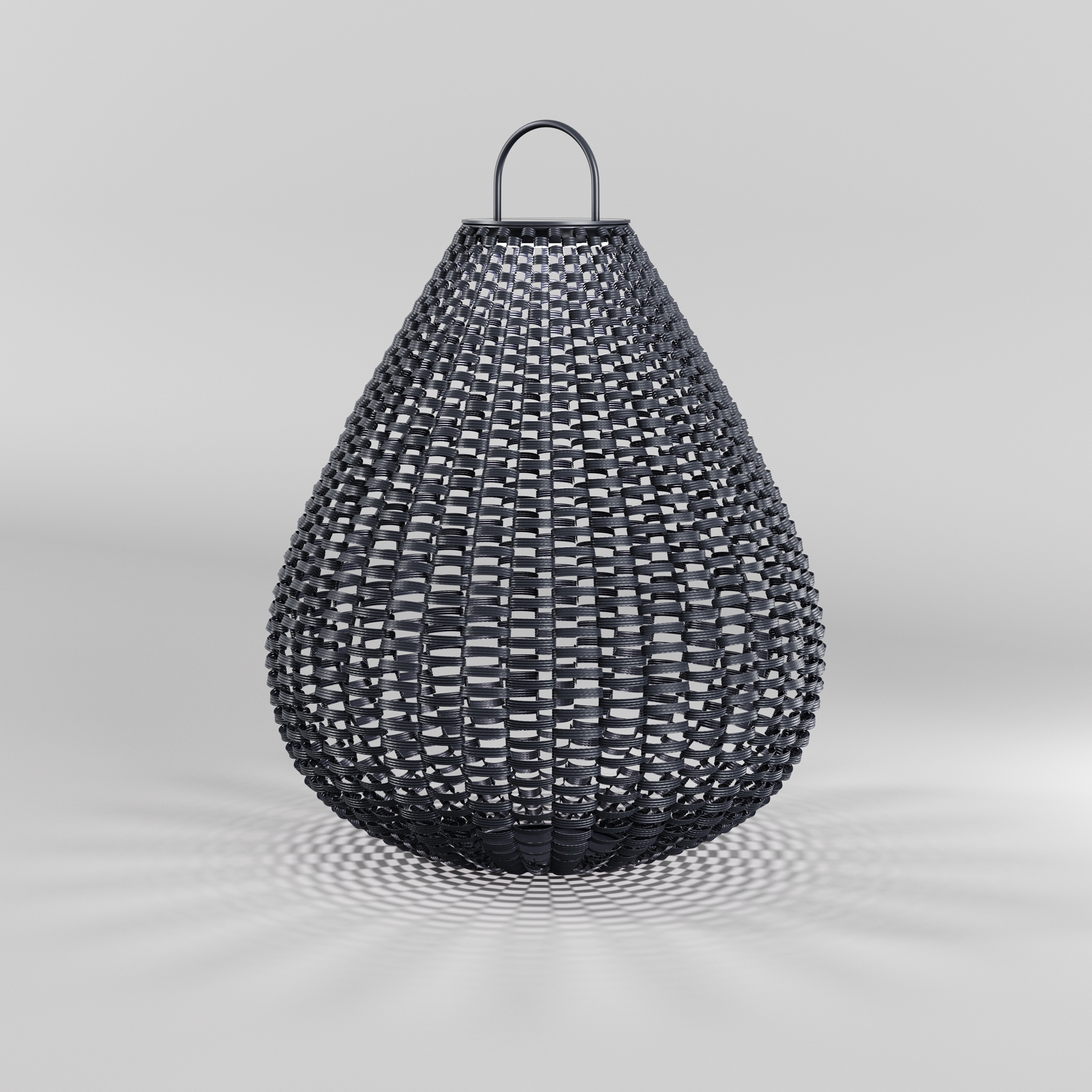 Plet Lampada solare in rattan intrecciato a mano nero Ø 48cm