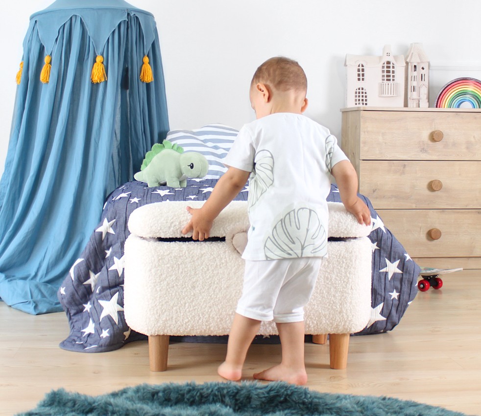 Moouv 3330 Pouf Kunstfell Weiß