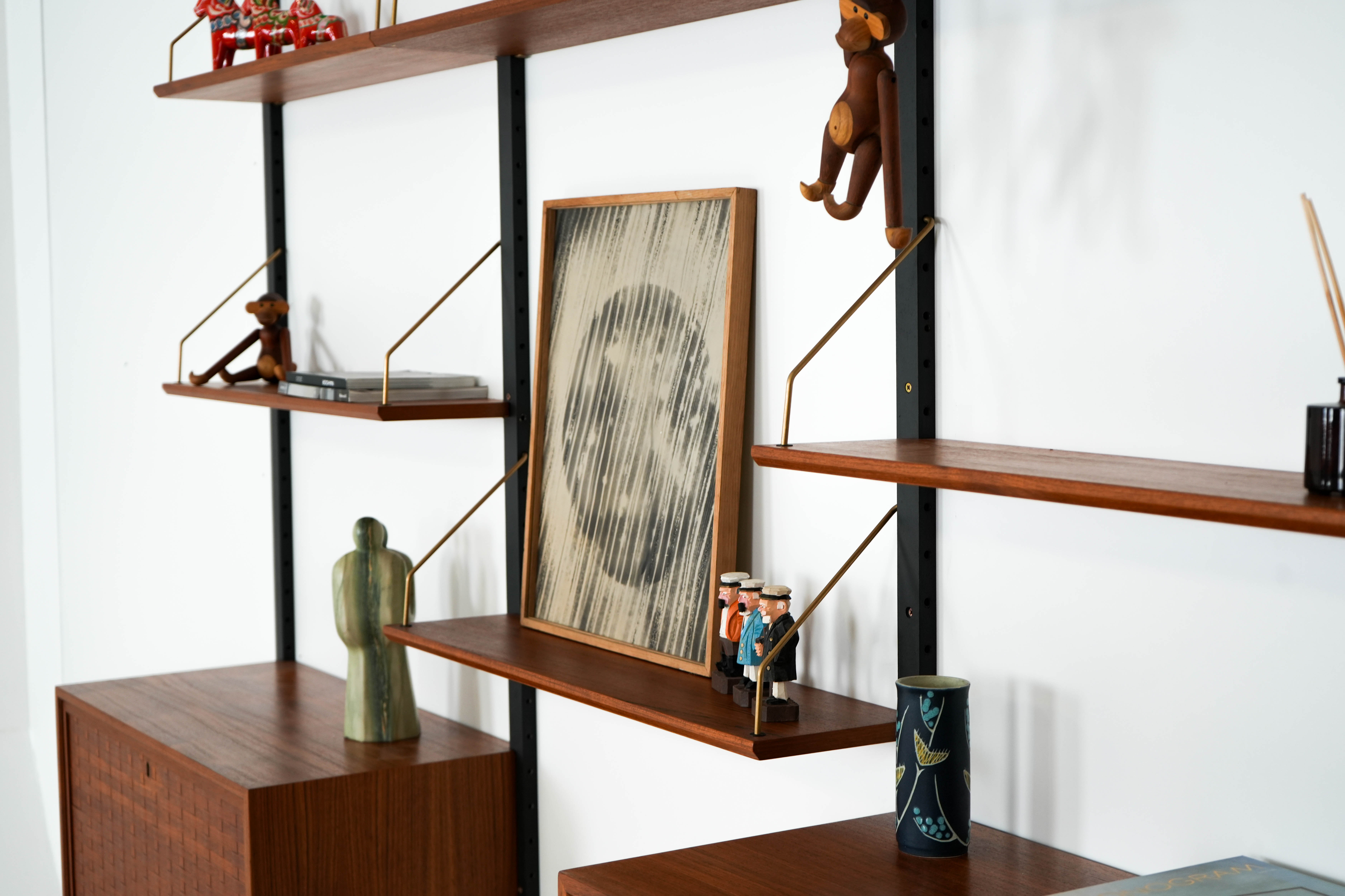 Module shelf teak brown 1960s