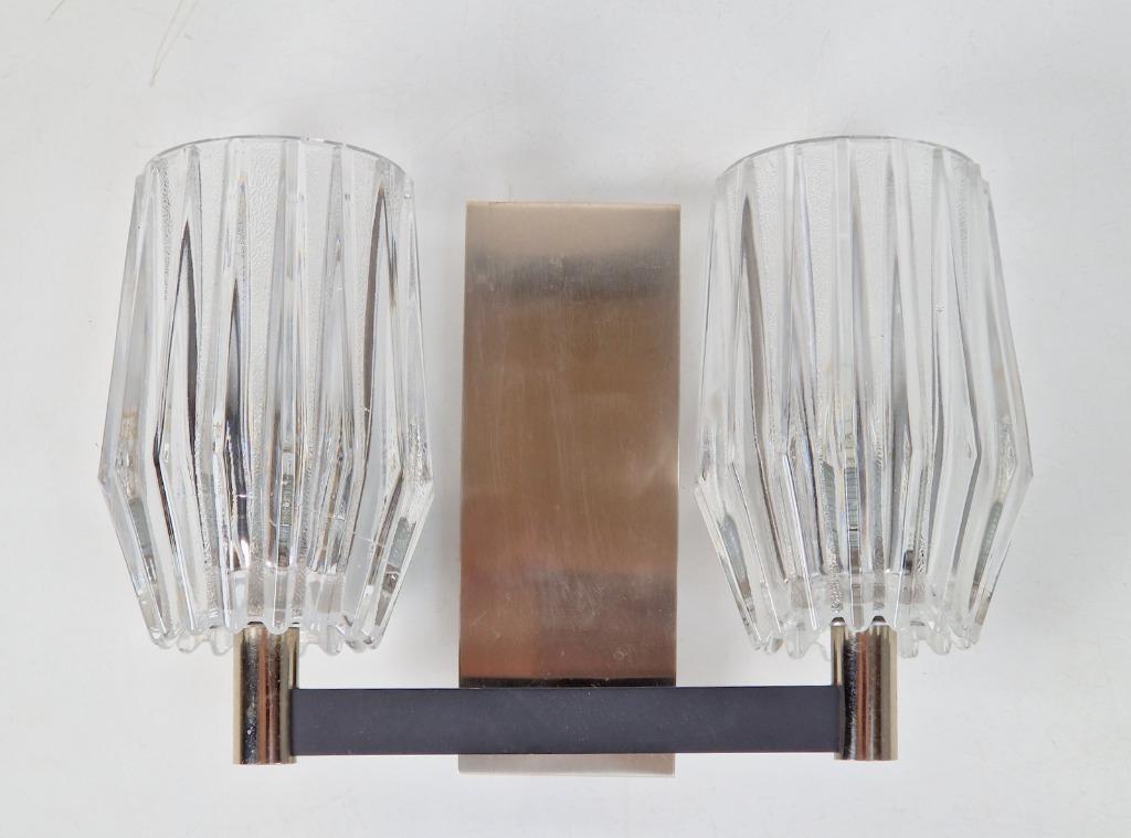 Vintage Wandlampe Glas 70er Jahre Metall