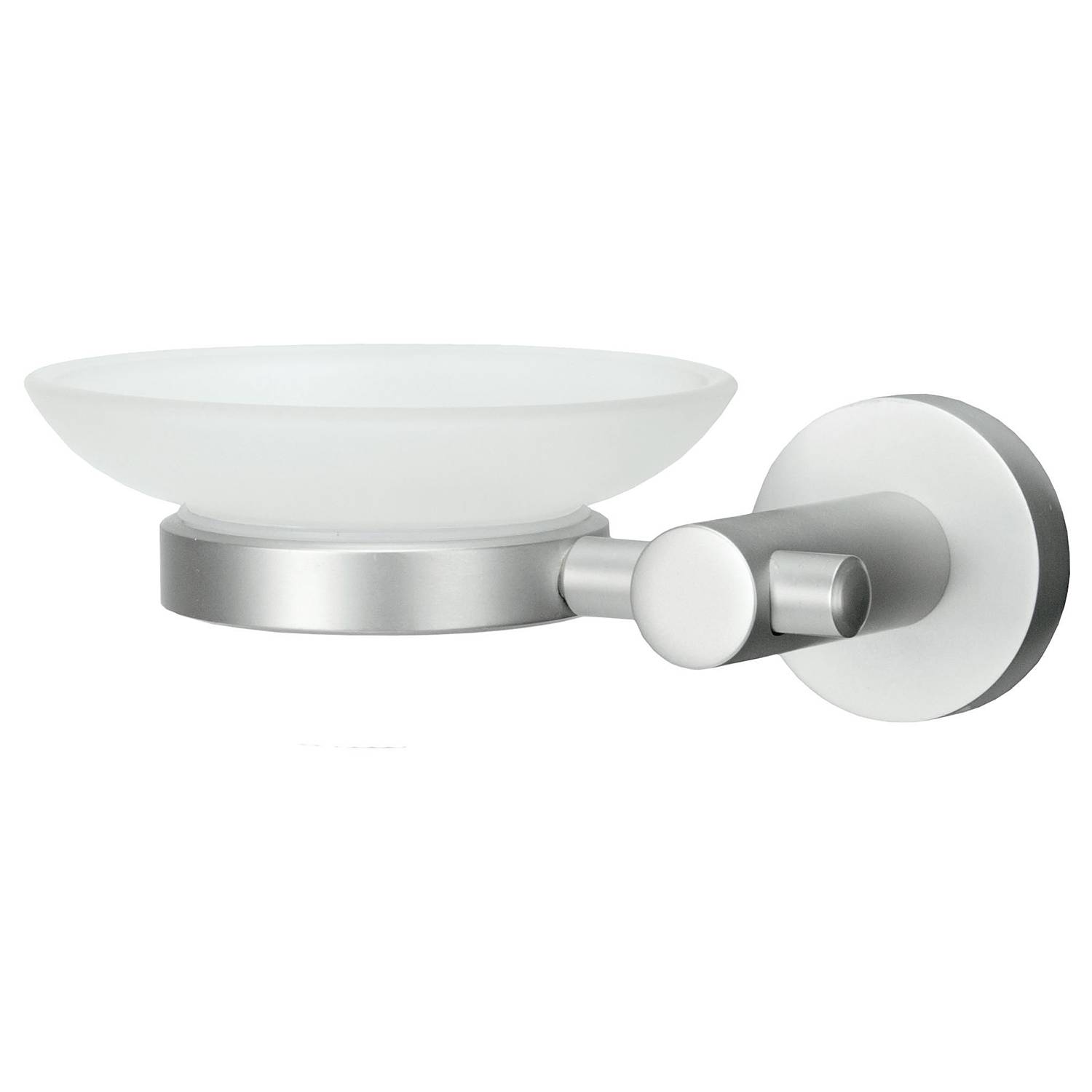 Seifenschale Apollo Milchglas Silber