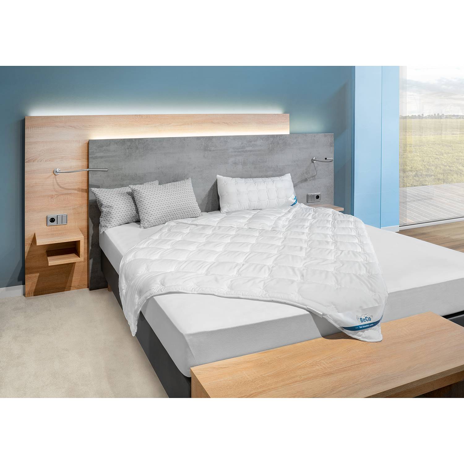 Cotton Soft Light Steppdecke Webstoff Weiß 135x200cm