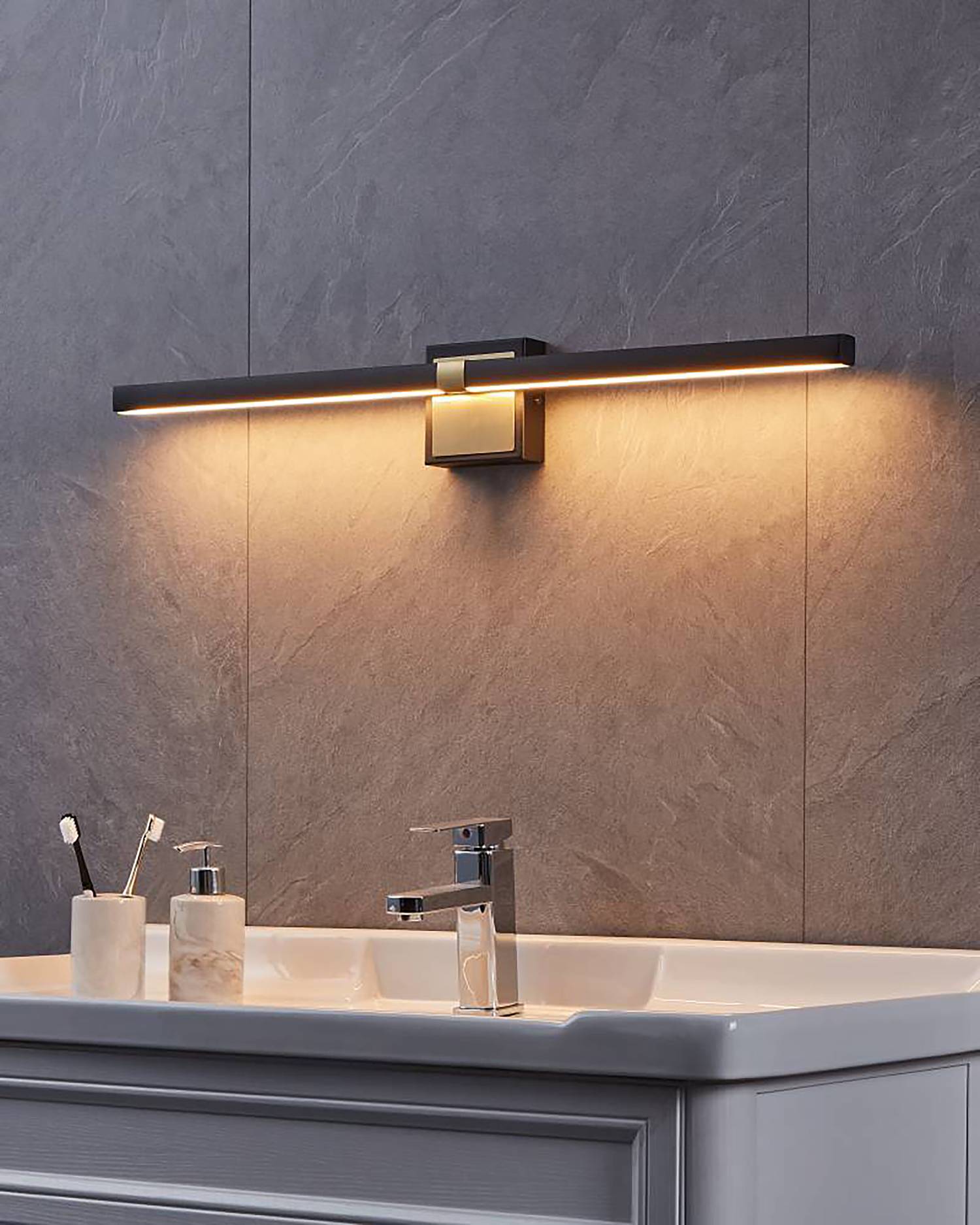 LED-Wandleuchte Peguera Polycarbonat Stahl