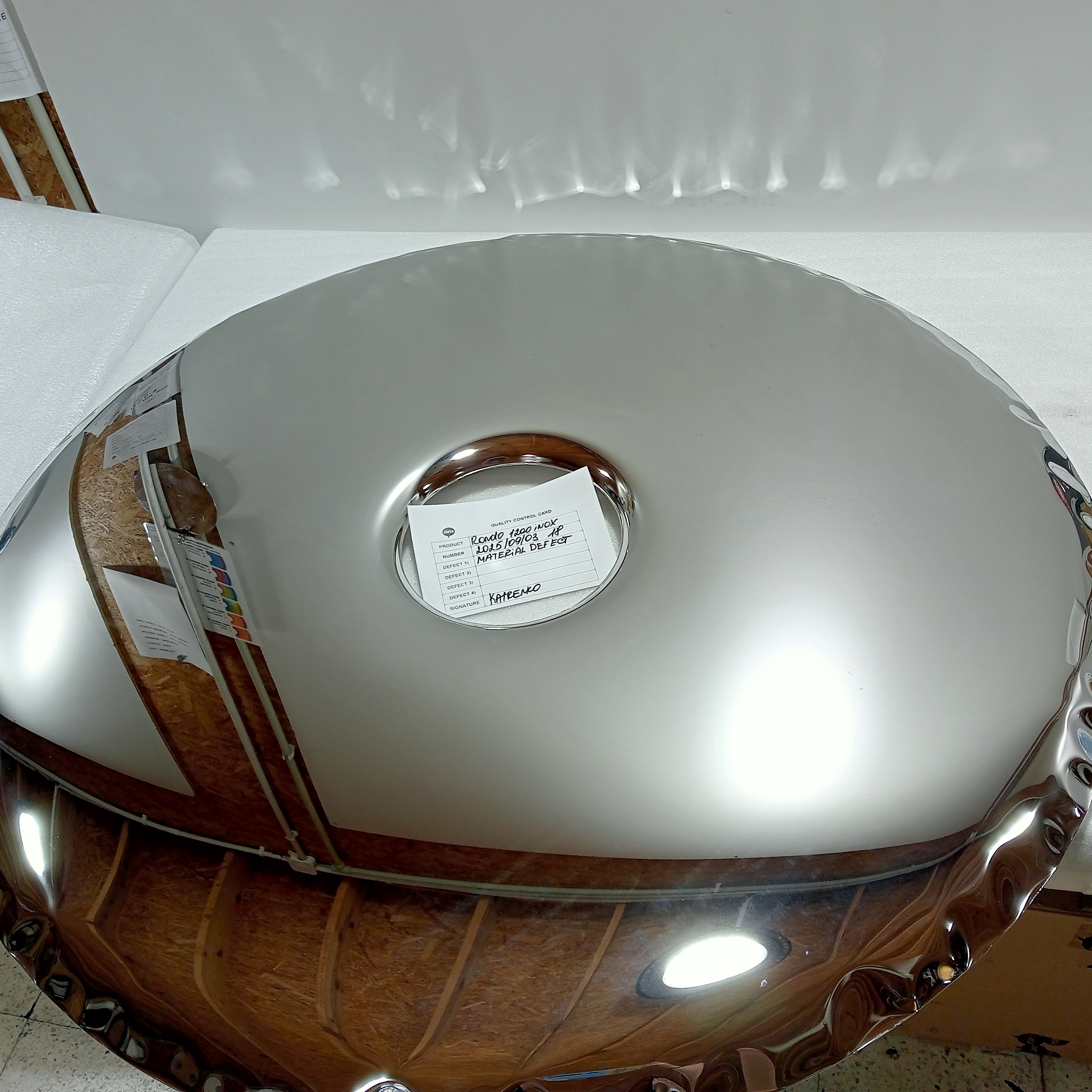 Rondo Spiegel 1200 Edelstahl Inox Poliert Silber