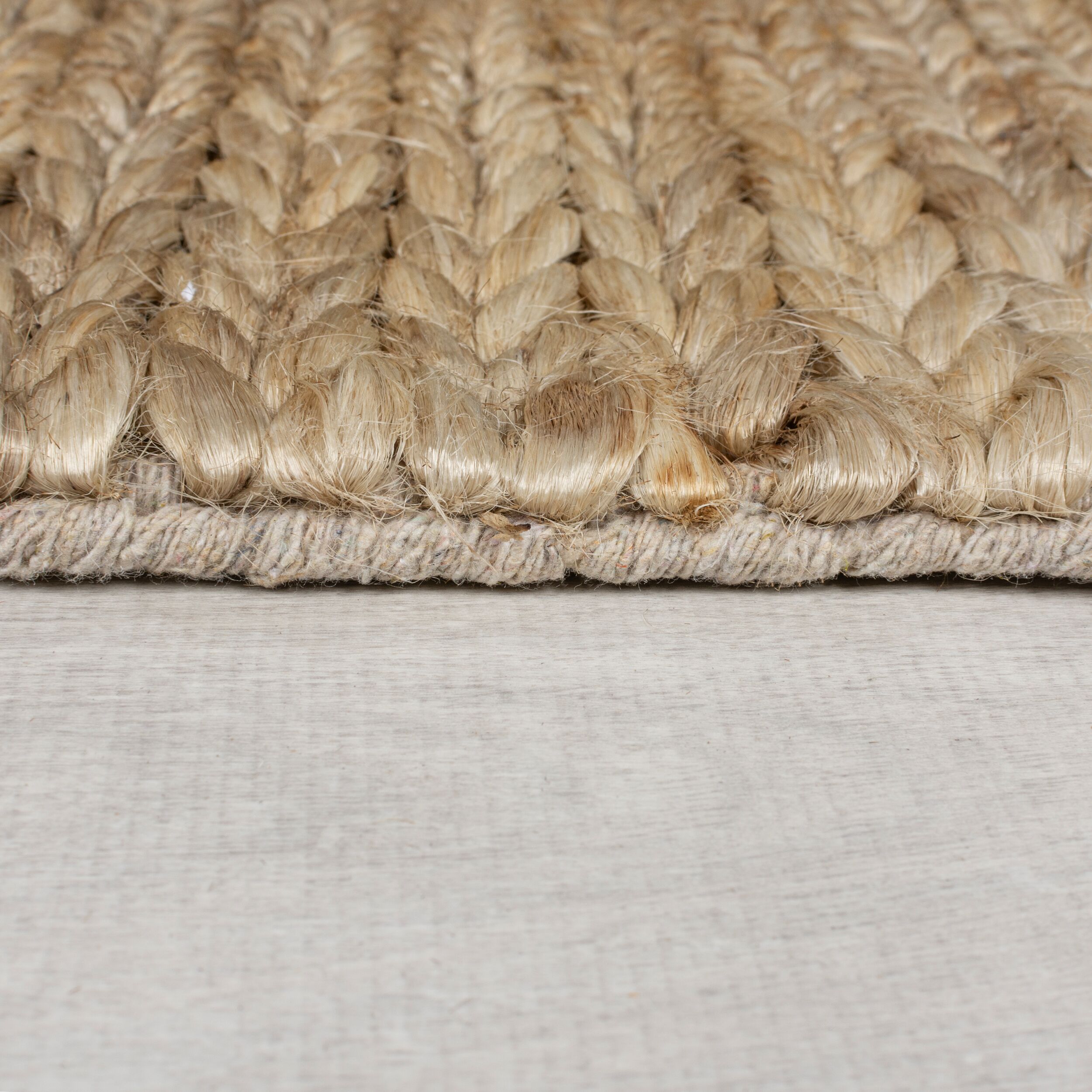 Drew Braid Border Läufer Kenaf Baumwolle Beige