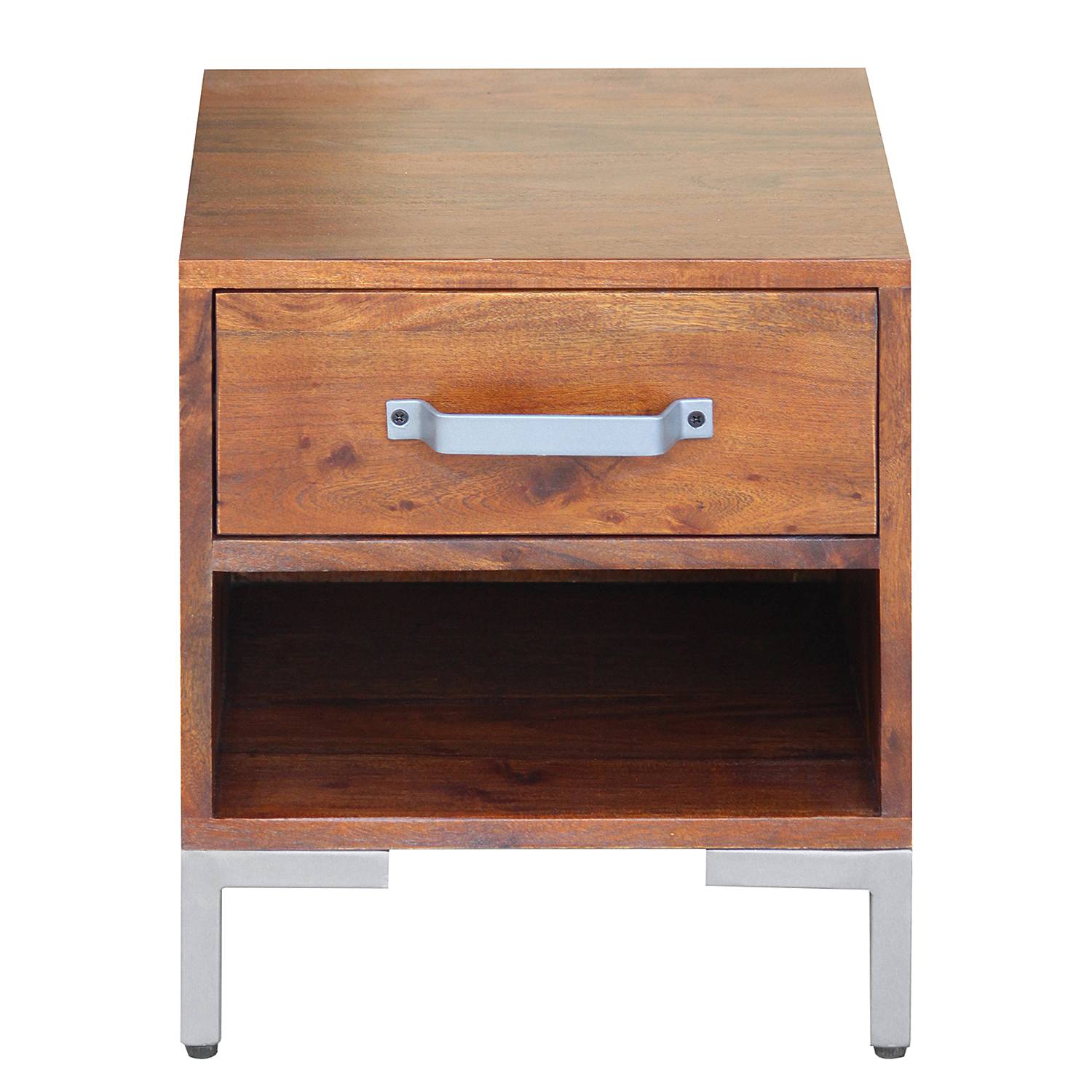 Kalviai Massive Nachtkommode Akazienholz Metall