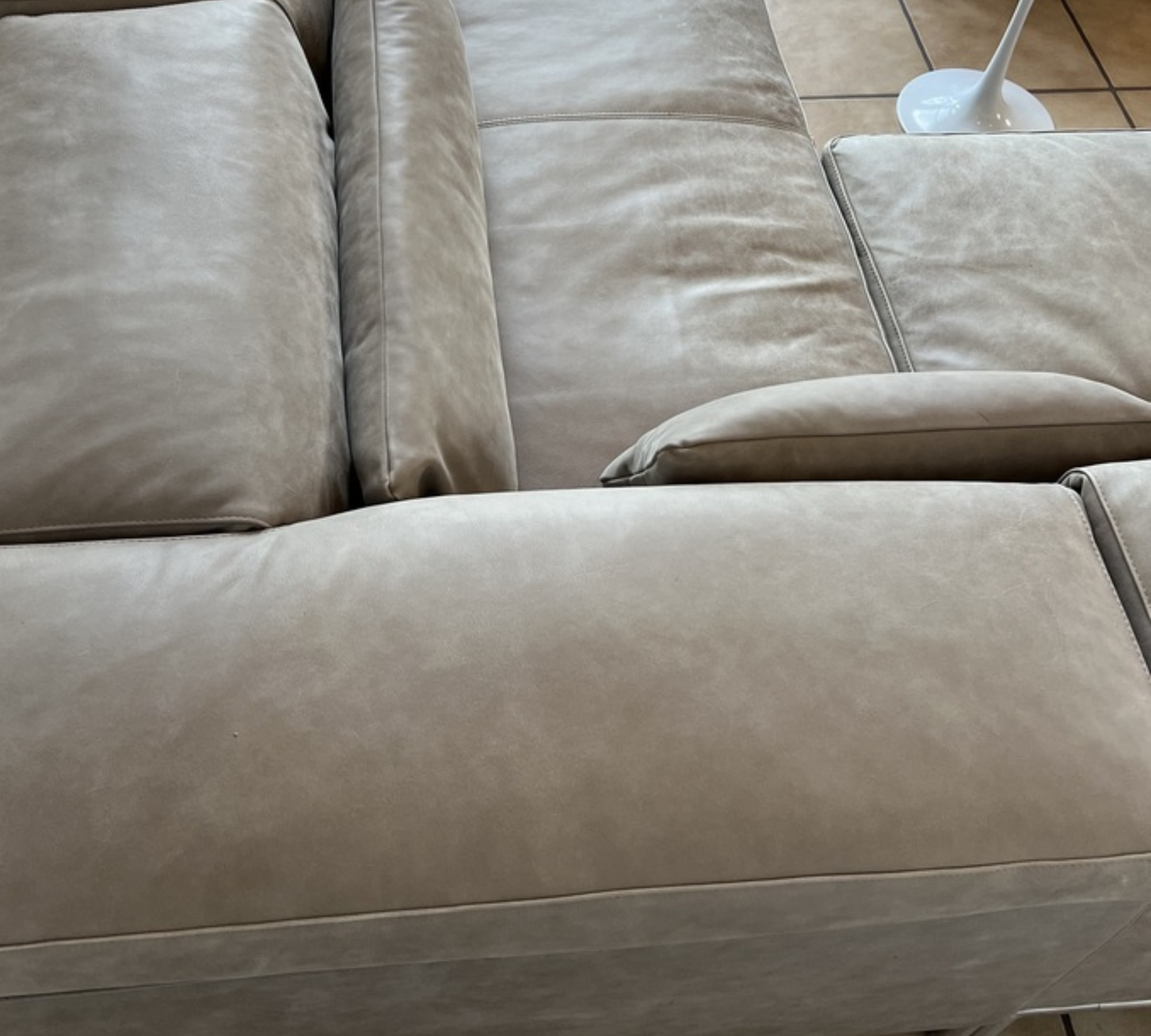 Sofa, Hocker & Pouf Leder Edelstahl Grau