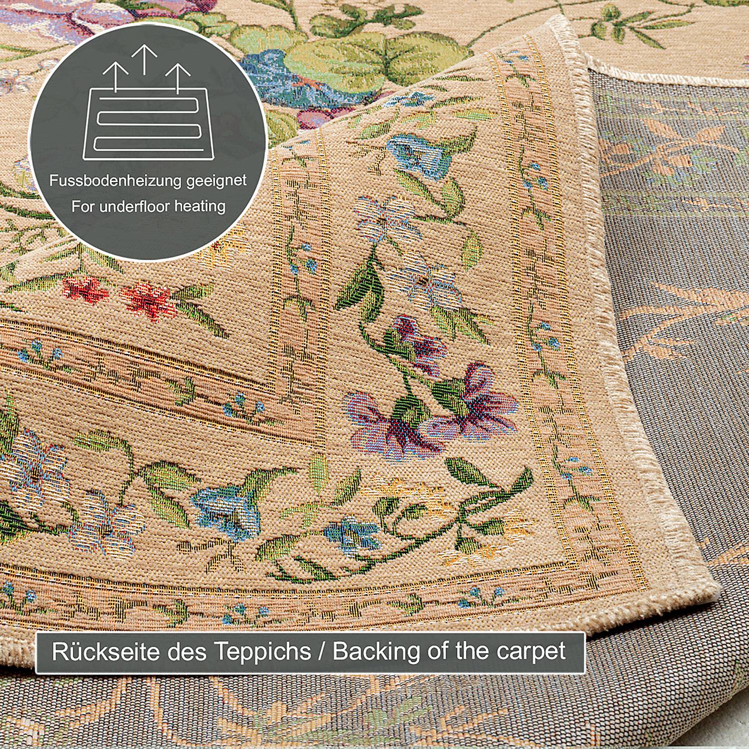 Flomi Sagrini Kurzflorteppich Beige 70 x 120 cm