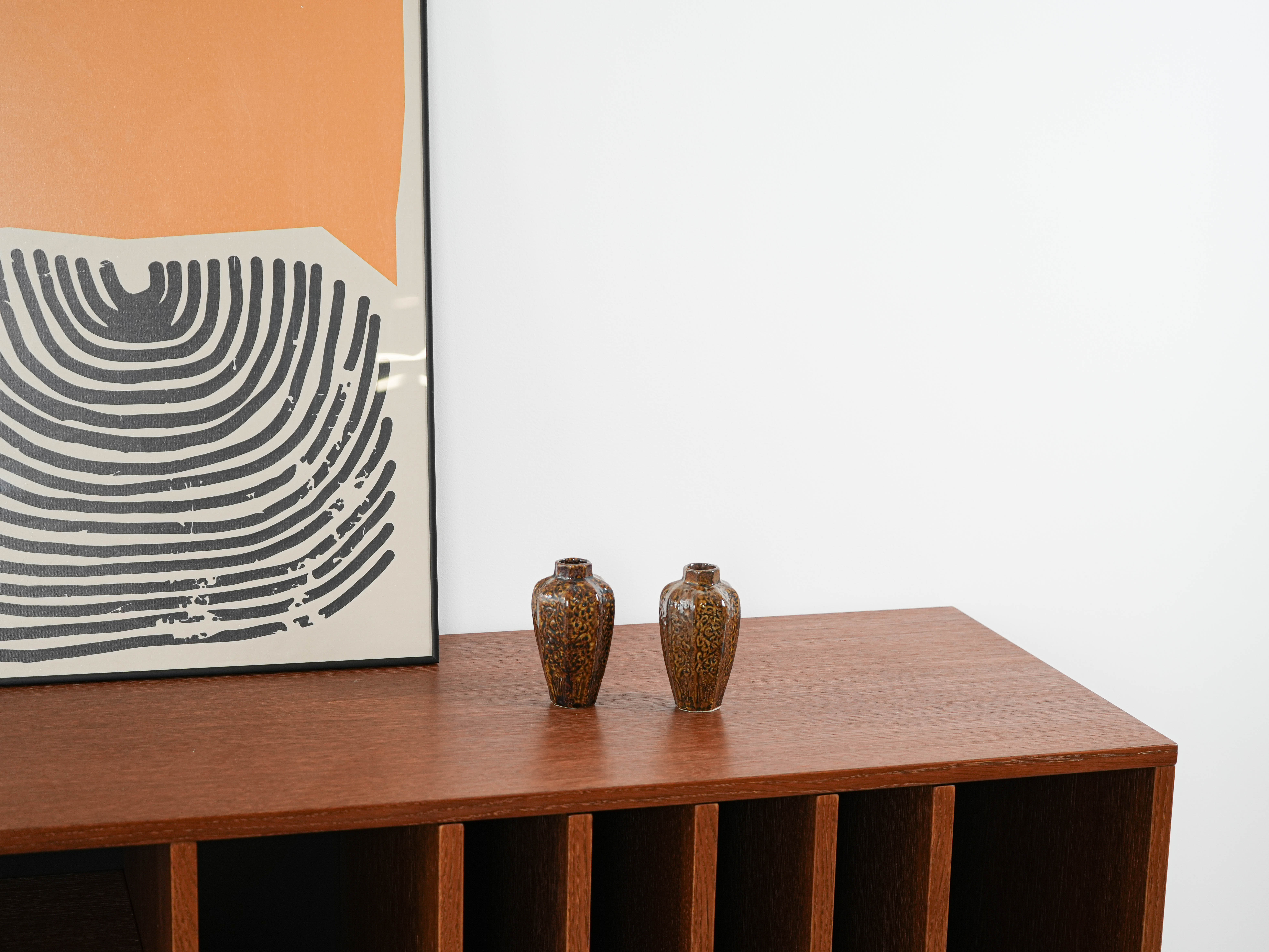Ceramic Vases Brown Set of 2 1960s
