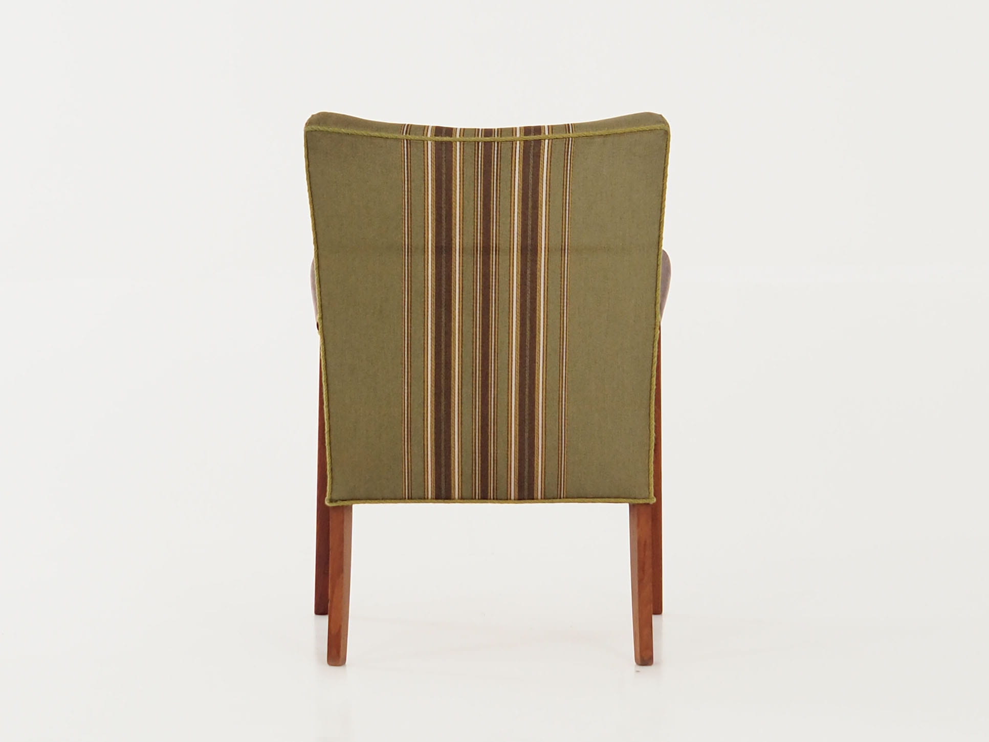 Vintage Chair Teak Wood Textile Green 1960s