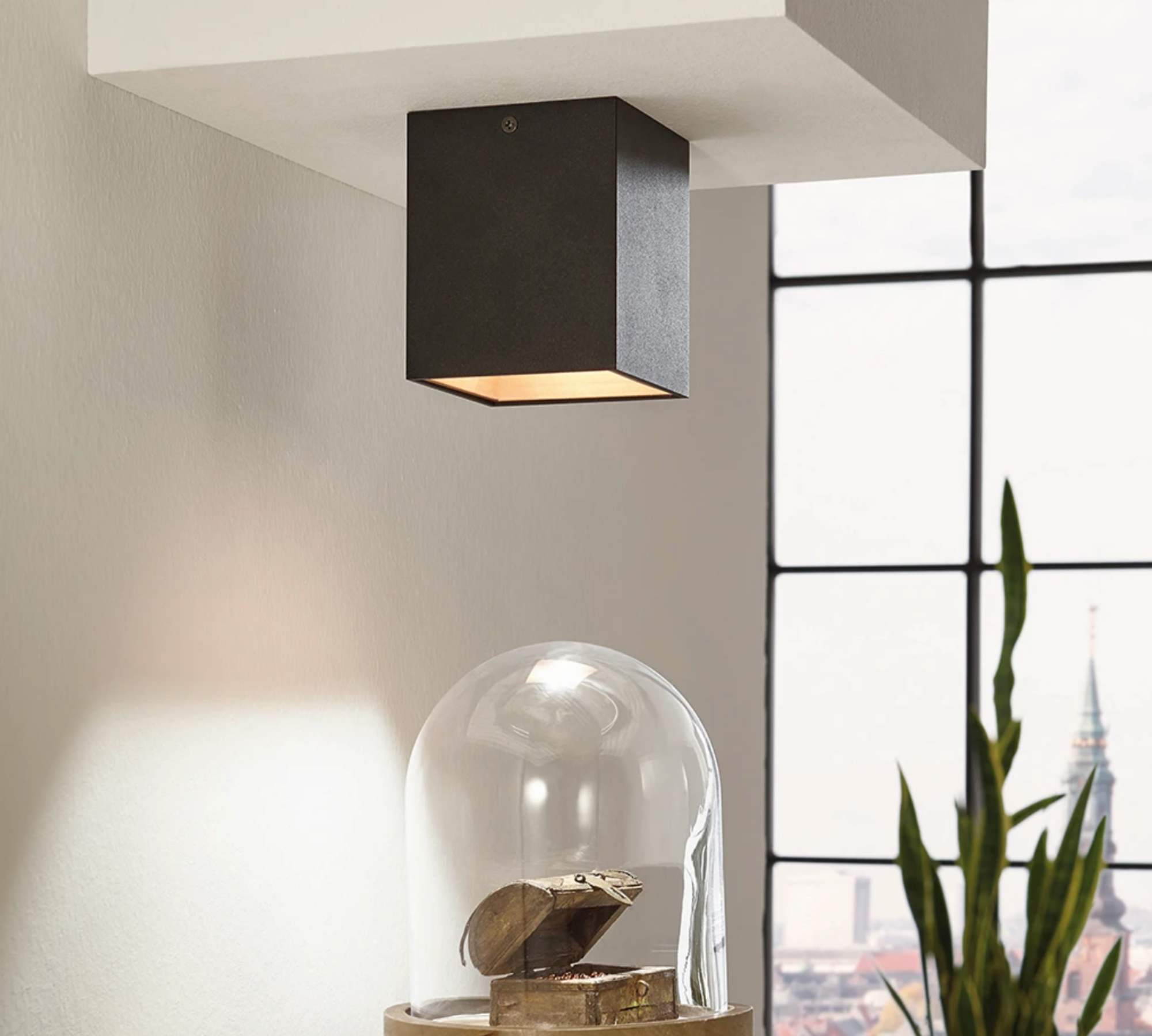 LED Deckenleuchte Polasso Schwarz Gold