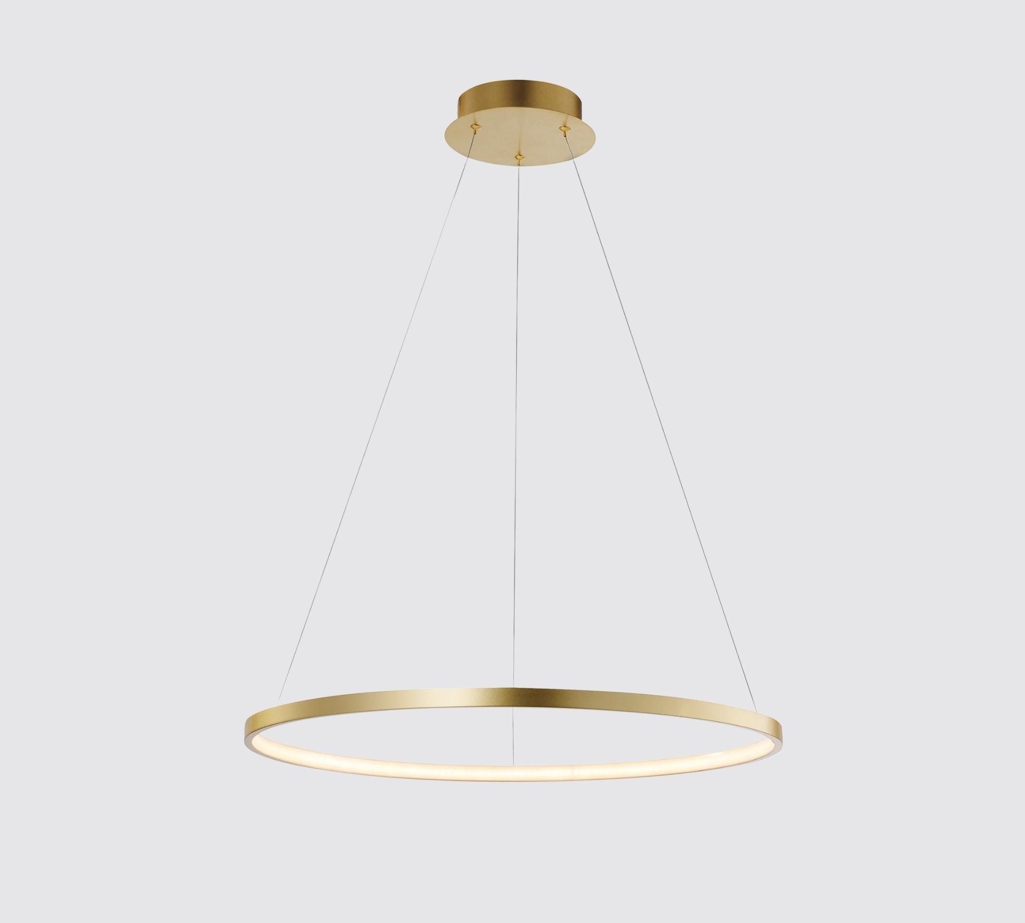 LED pendant lamp circle gold-colored