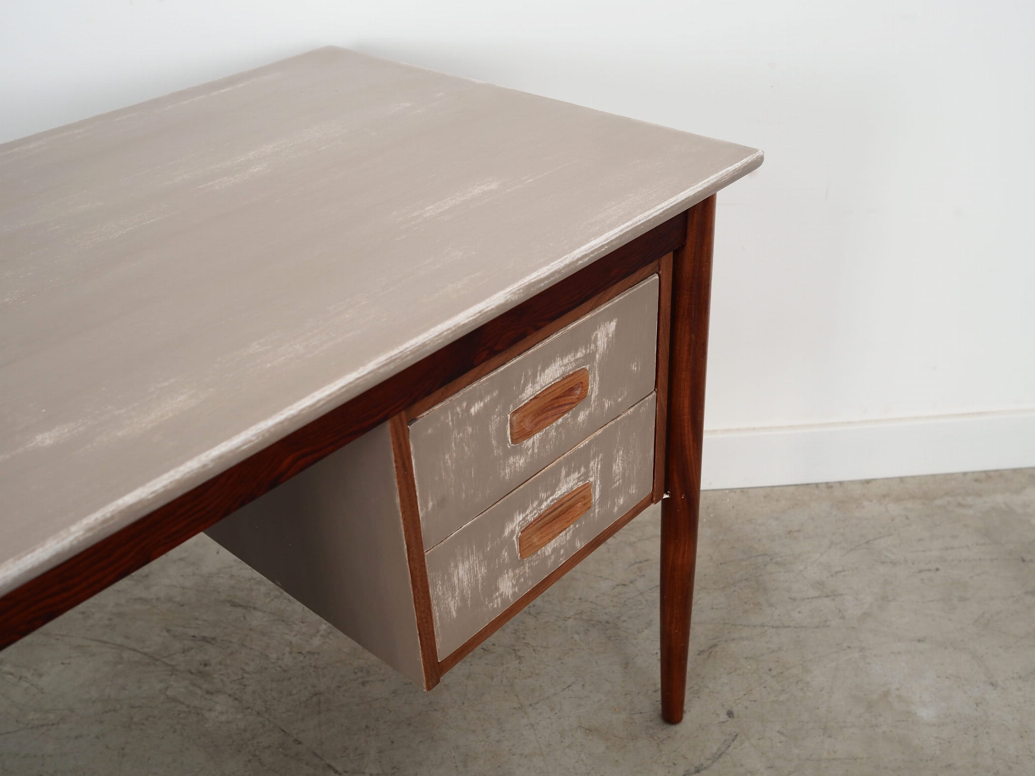 Vintage Desk Teak Wood Brown 1960s
