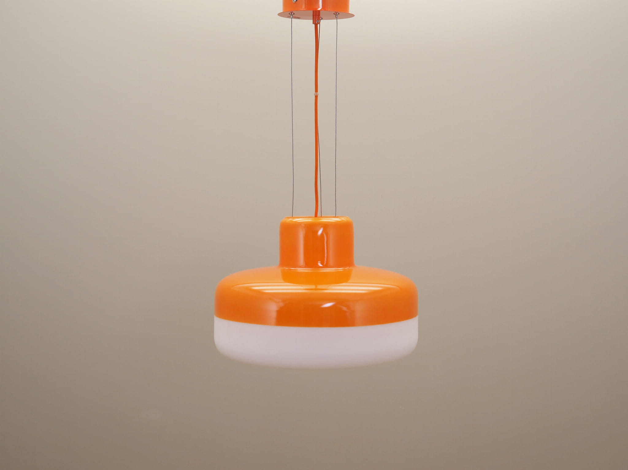 Pendant lamp glass orange 2000s