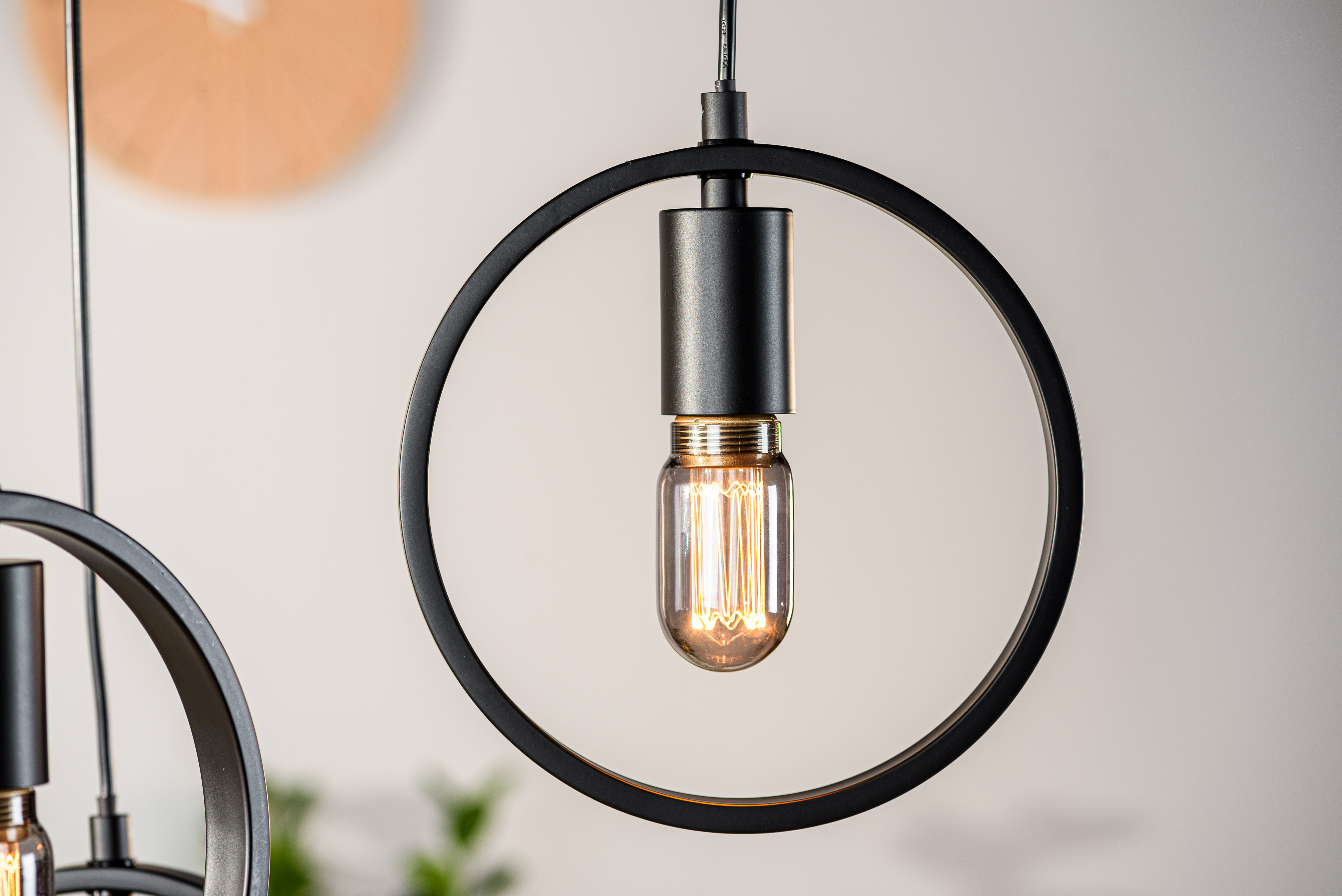 Pendant Light 3-Light Metal Black