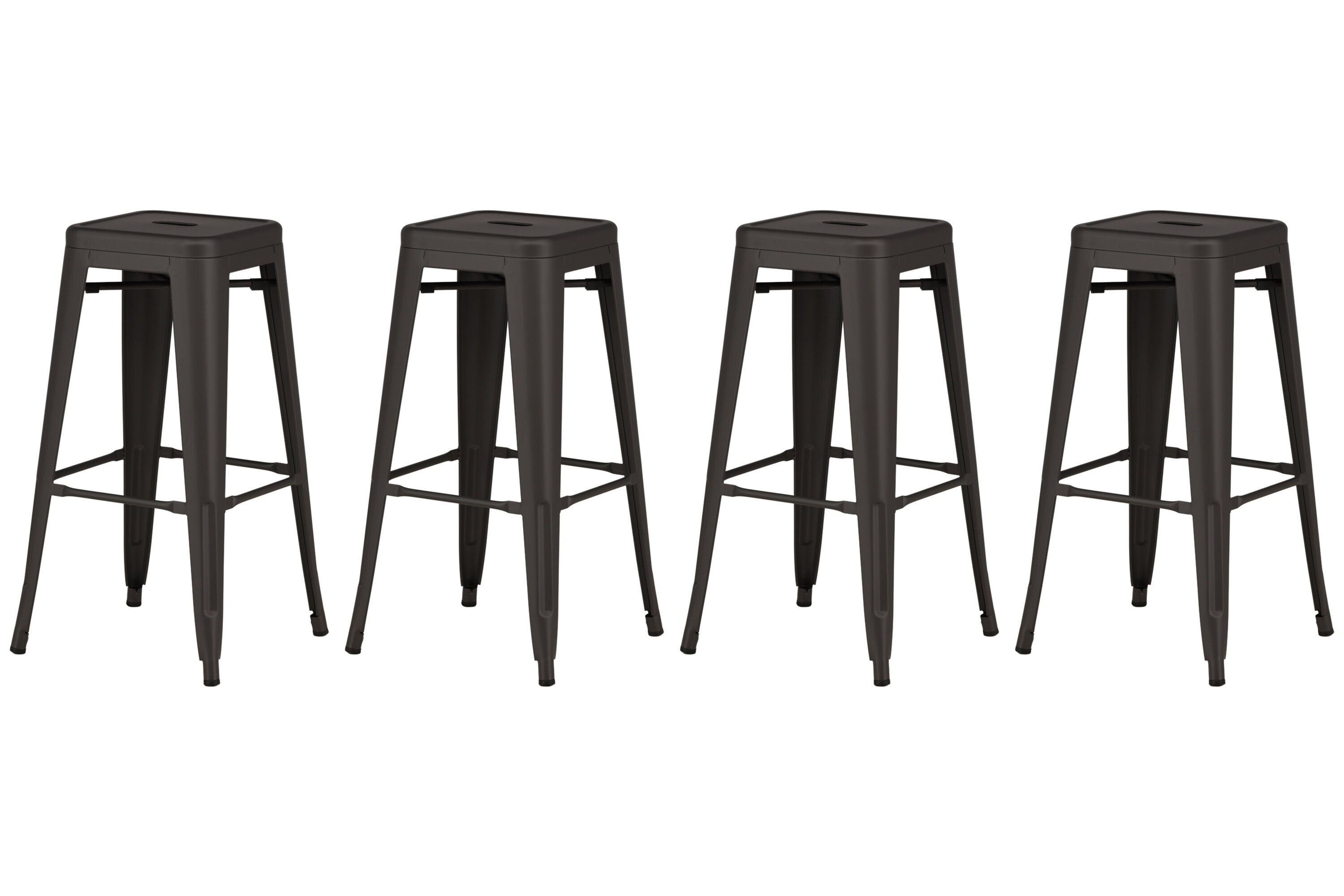 Tempe 4x Barhocker Metall Dunkelgrau