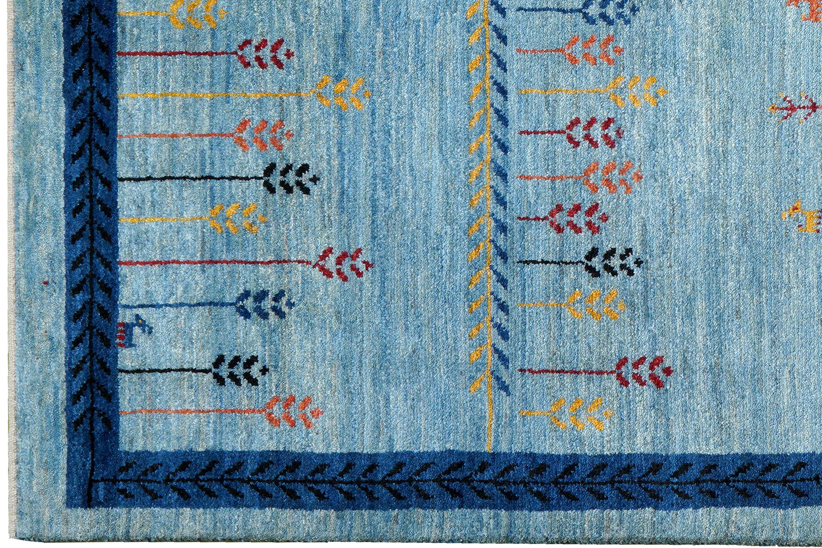 Rizbaf Gabbeh-Teppich Wolle Blau