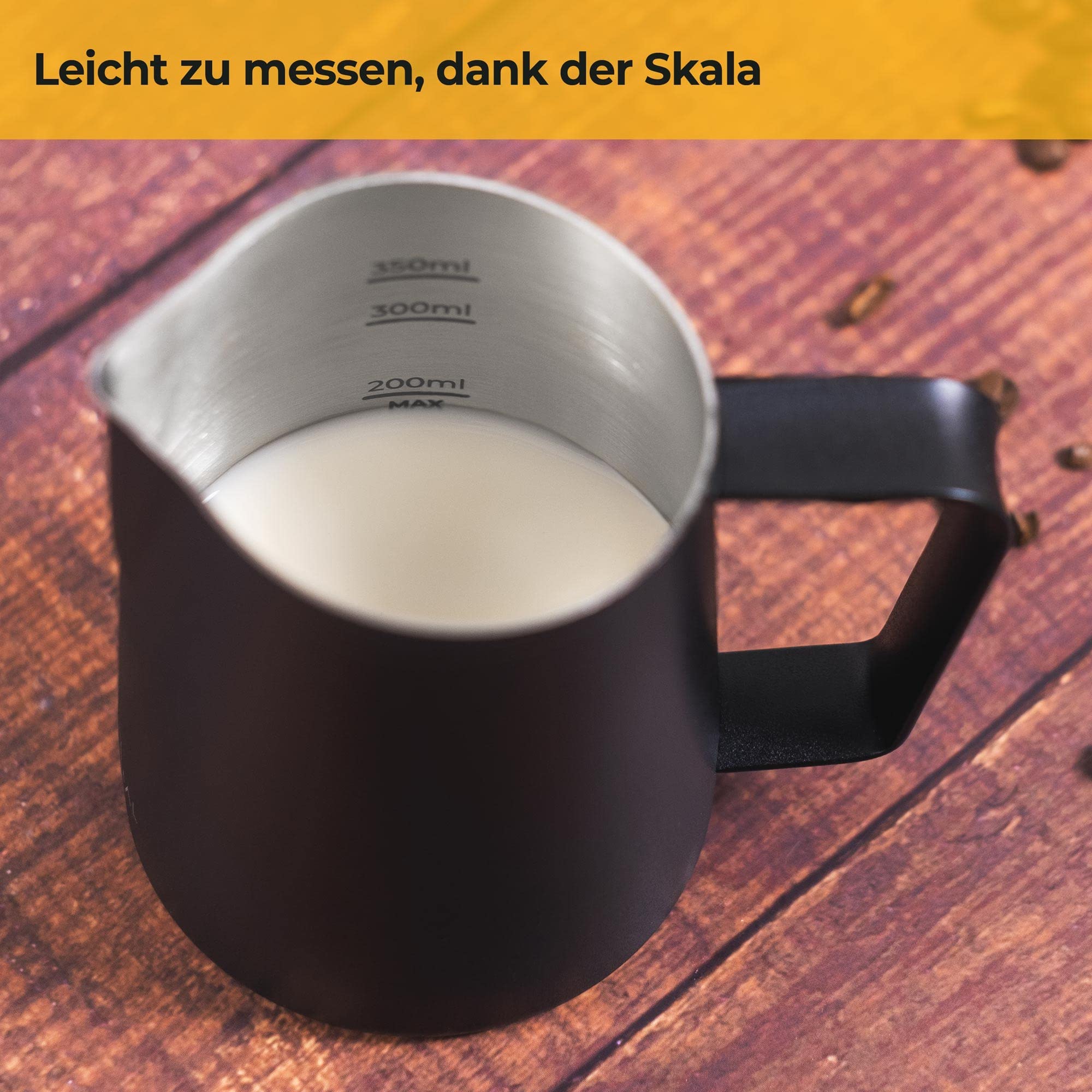 Milchkännchen Edelstahl Schwarz 350 ml