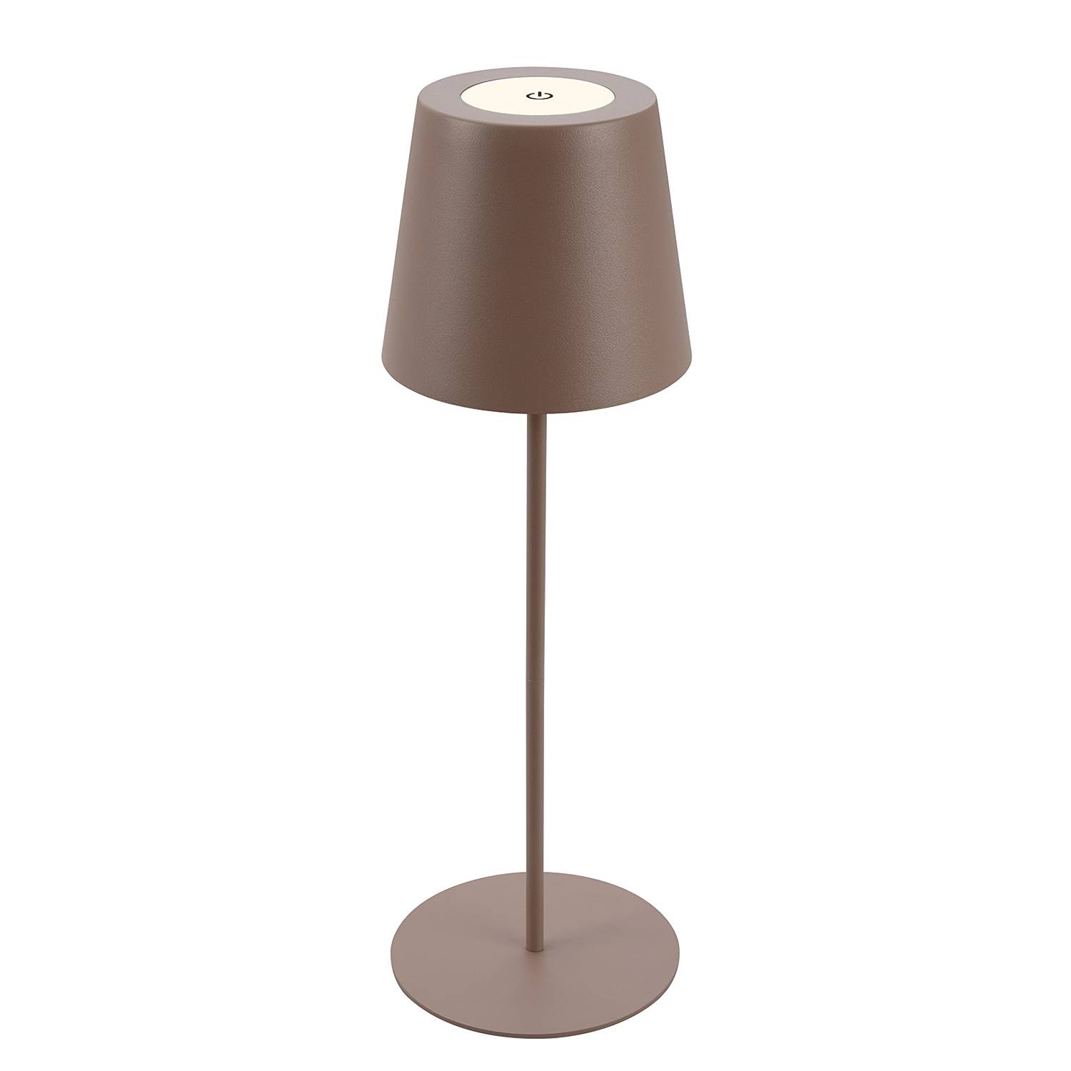 1-Flammig LED-Tischleuchte Tyli Aluminium Braun
