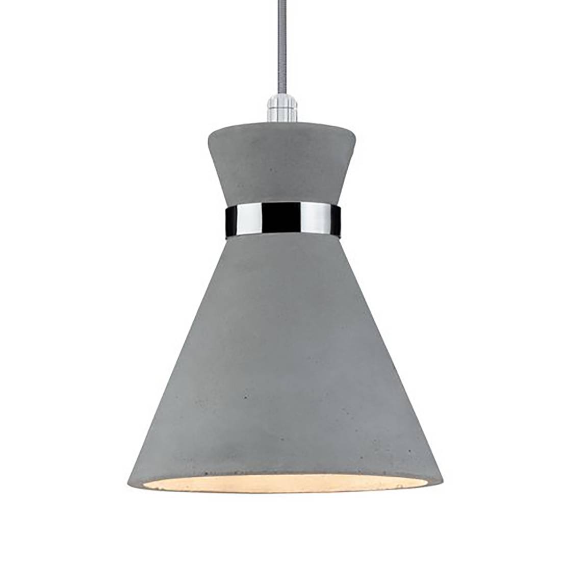 Brooloo Pendelleuchte Beton Chrom 1-flammig