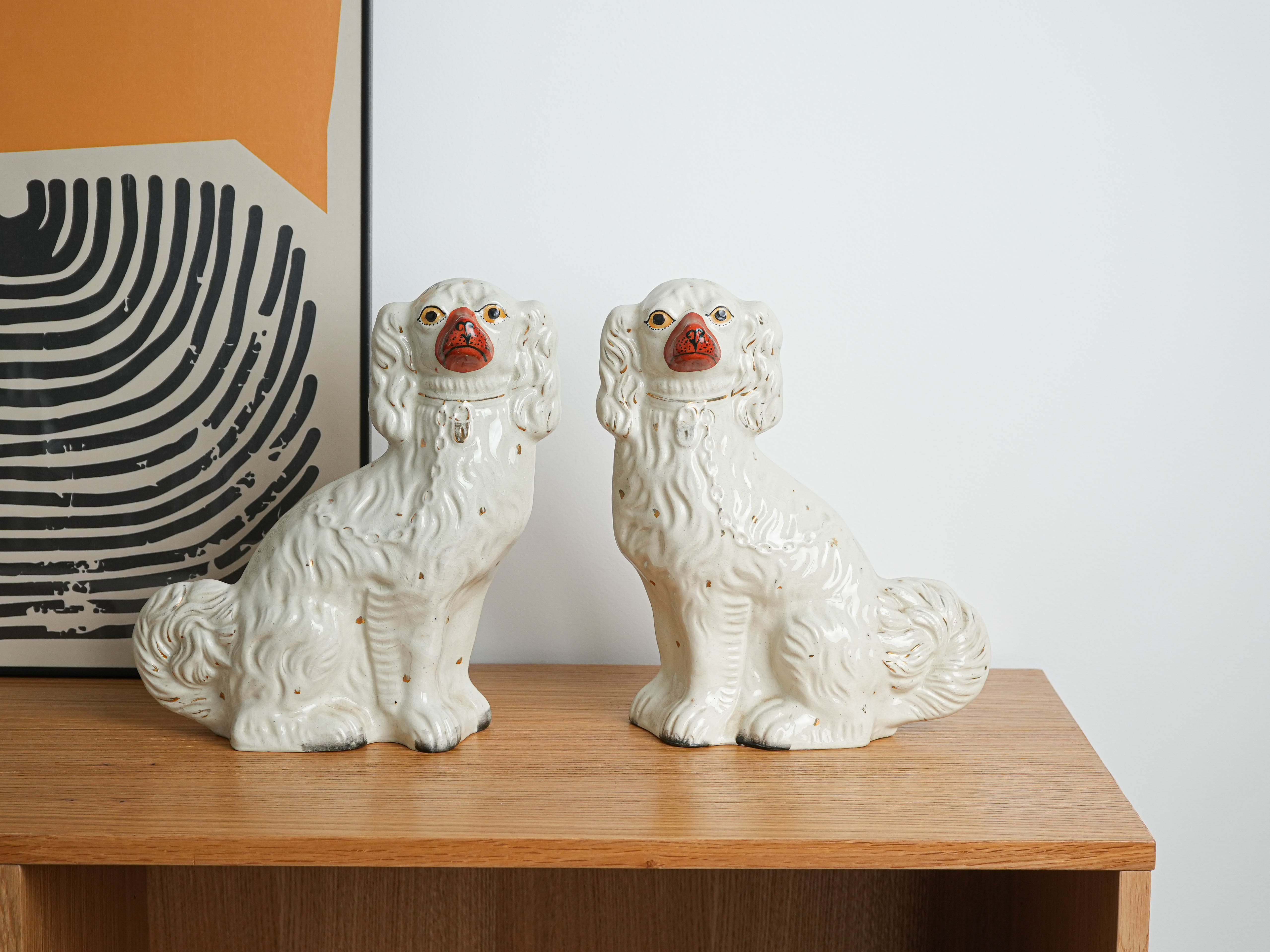 Spaniel Figures Ceramic White