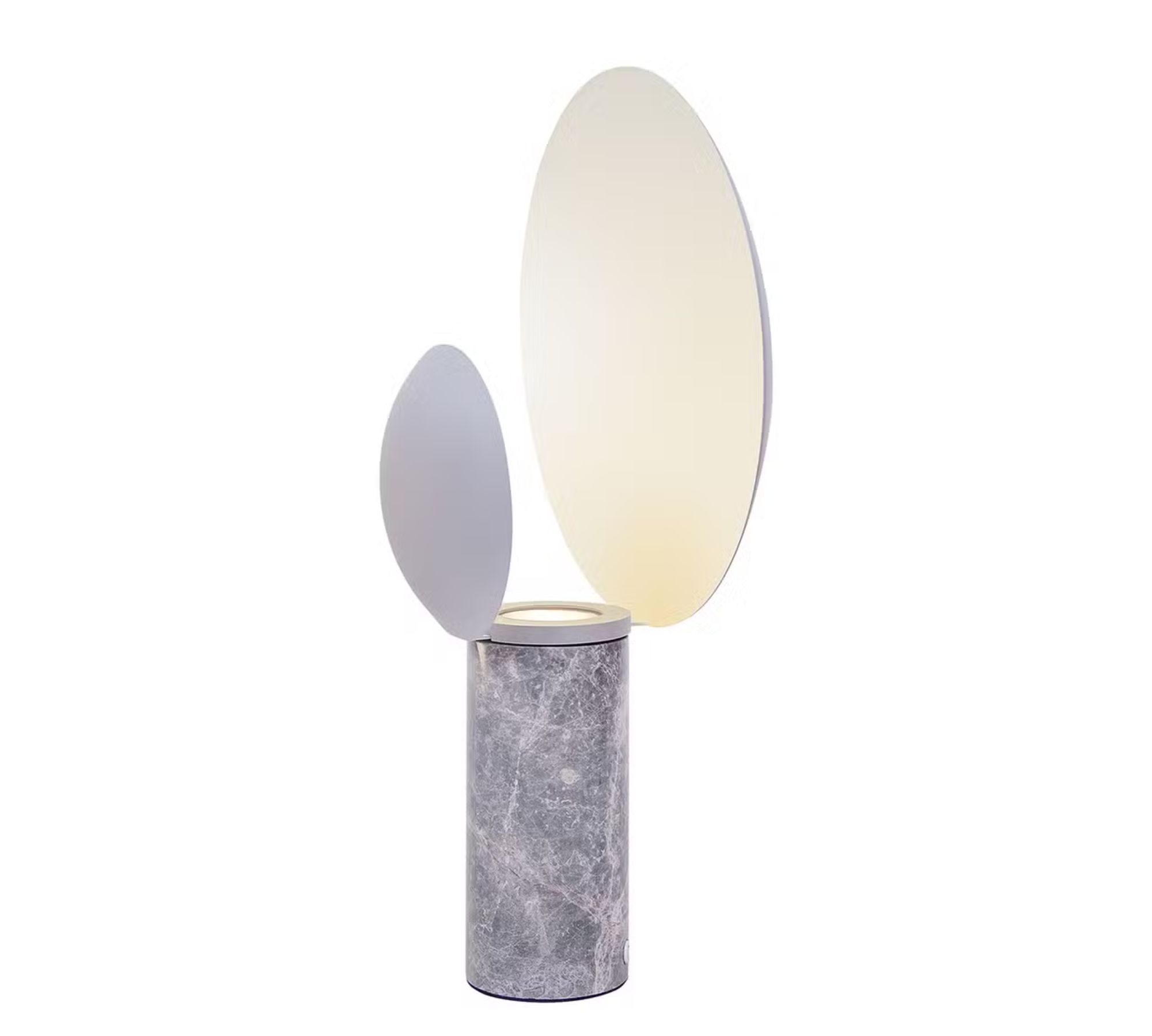Caché Table Lamp Steel Marble Grey