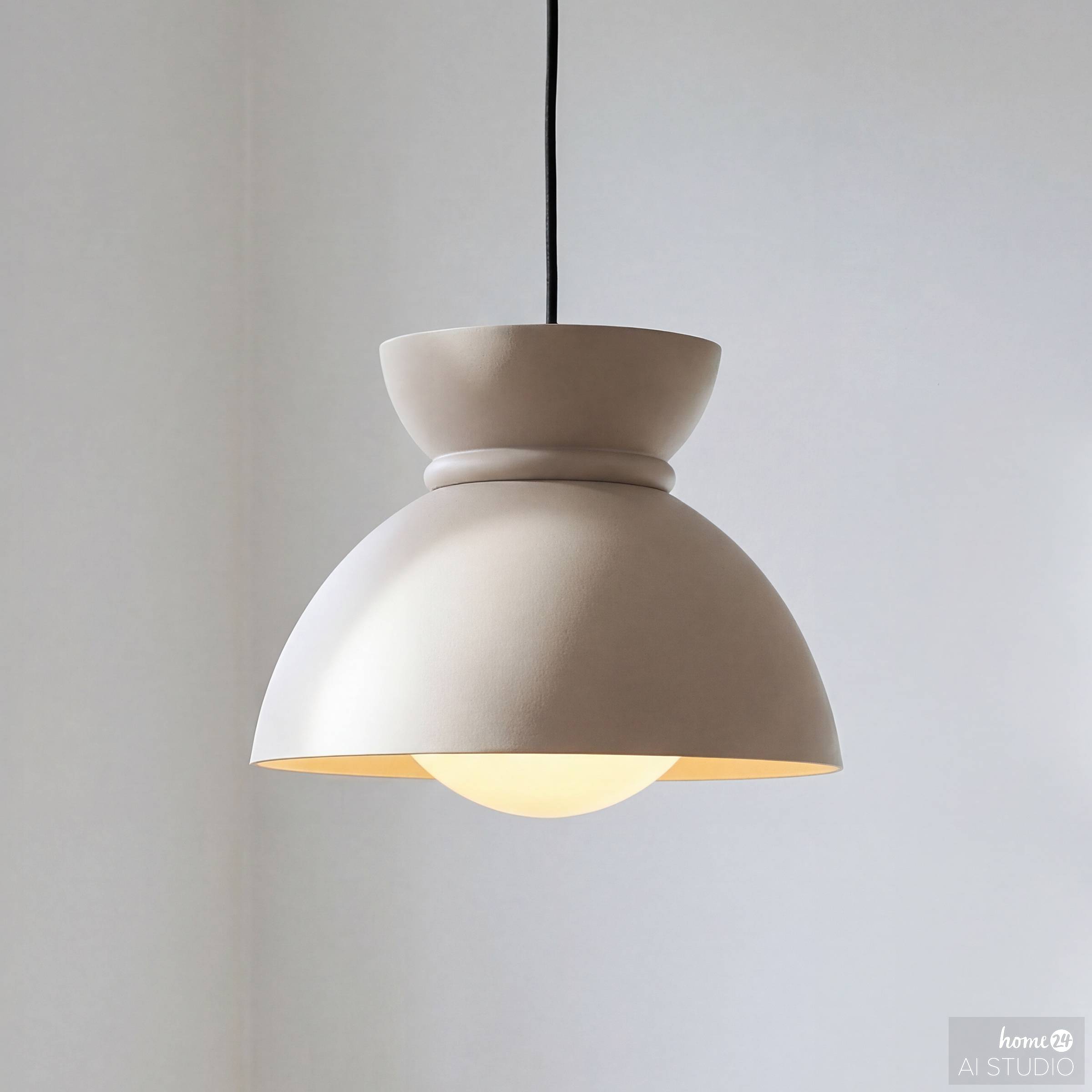 Quora Pendant Light 1-bulb Iron Opal Glass Cream