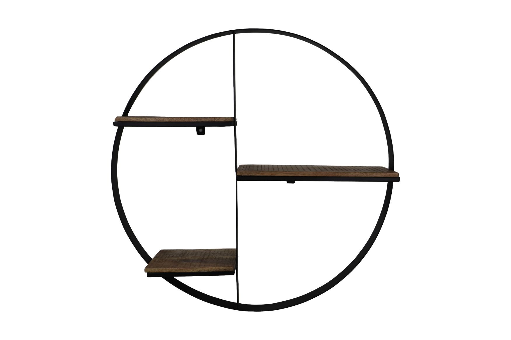 Rundes Weinregal Mangoholz Metall