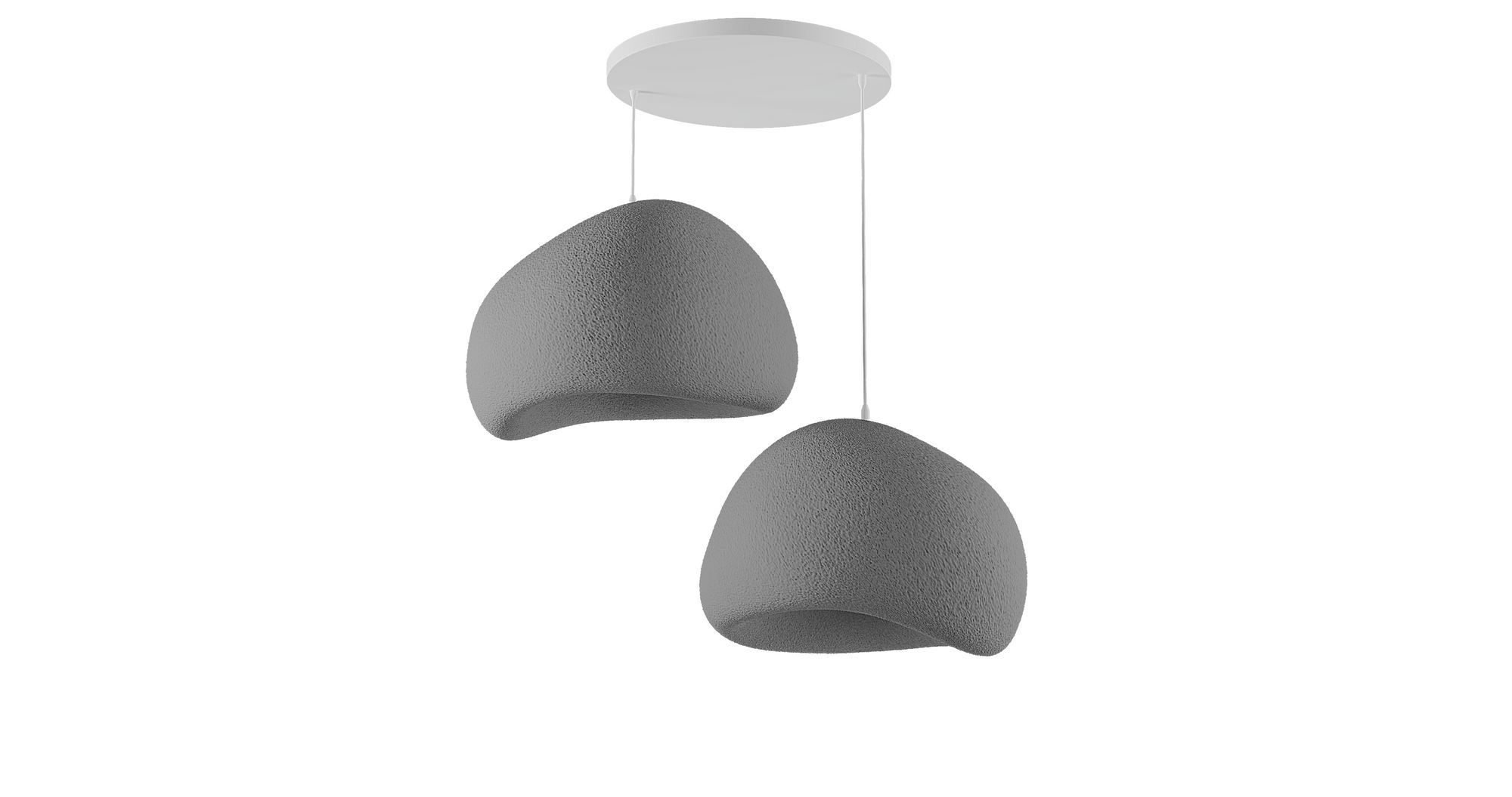 2-Flammig Wabi Sabi Barecasts Pendelleuchte Beton Grau