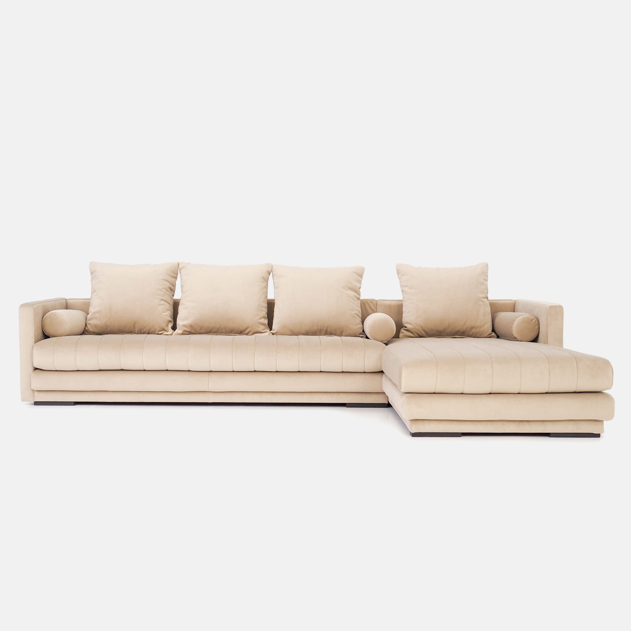 Copenhagen Corner Sofa 4-Seater Beige Velour