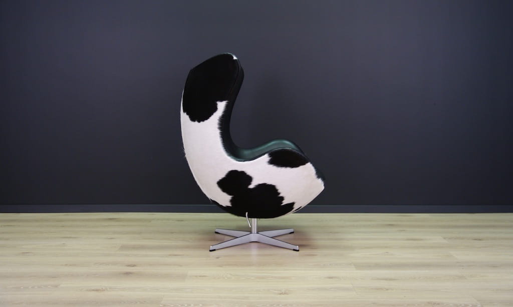 Egg Sessel Leder Arne Jacobsen Weiß Schwarz 