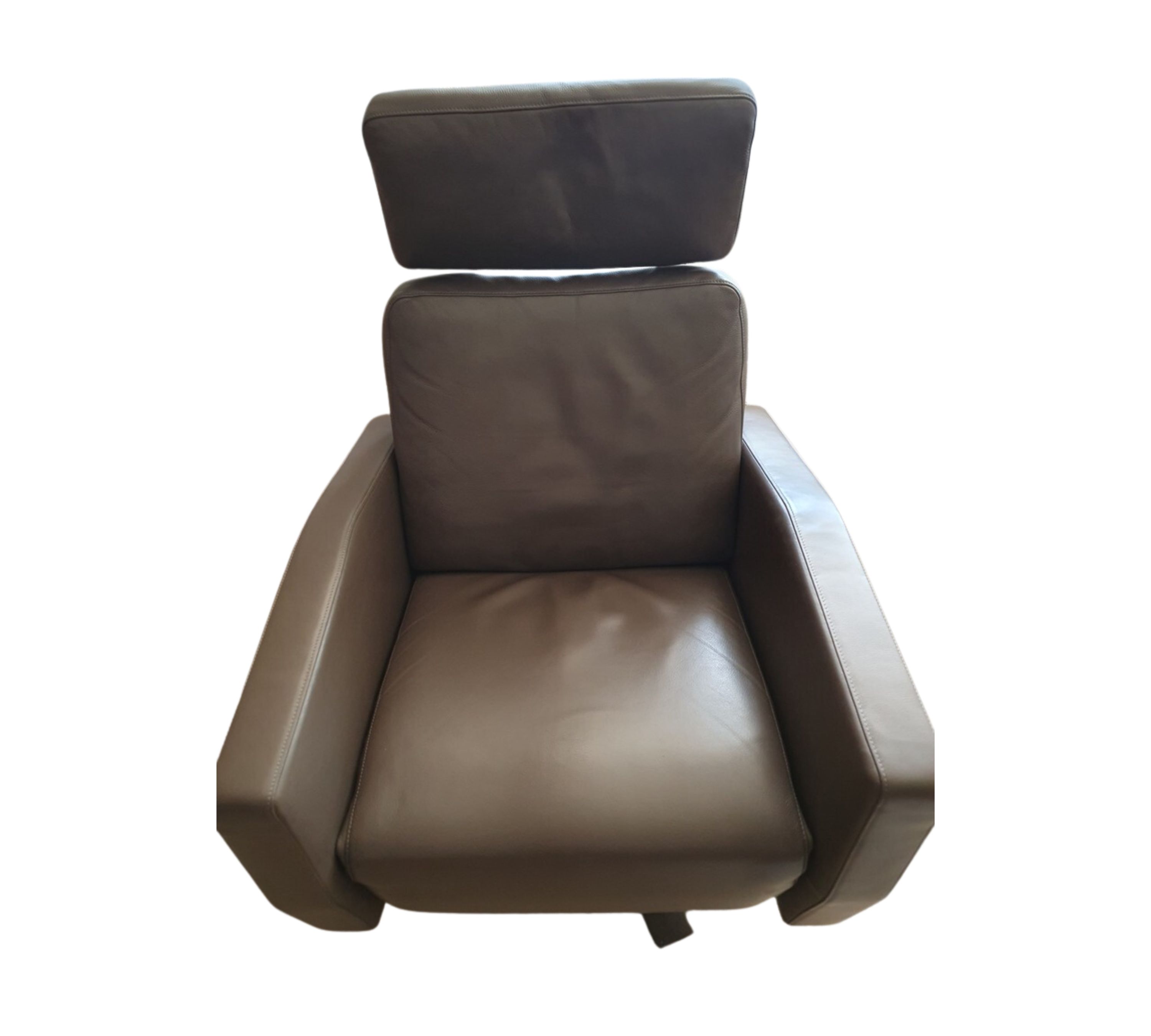 Lenis Sessel mit Relaxfunktion Leder Chrom Braun