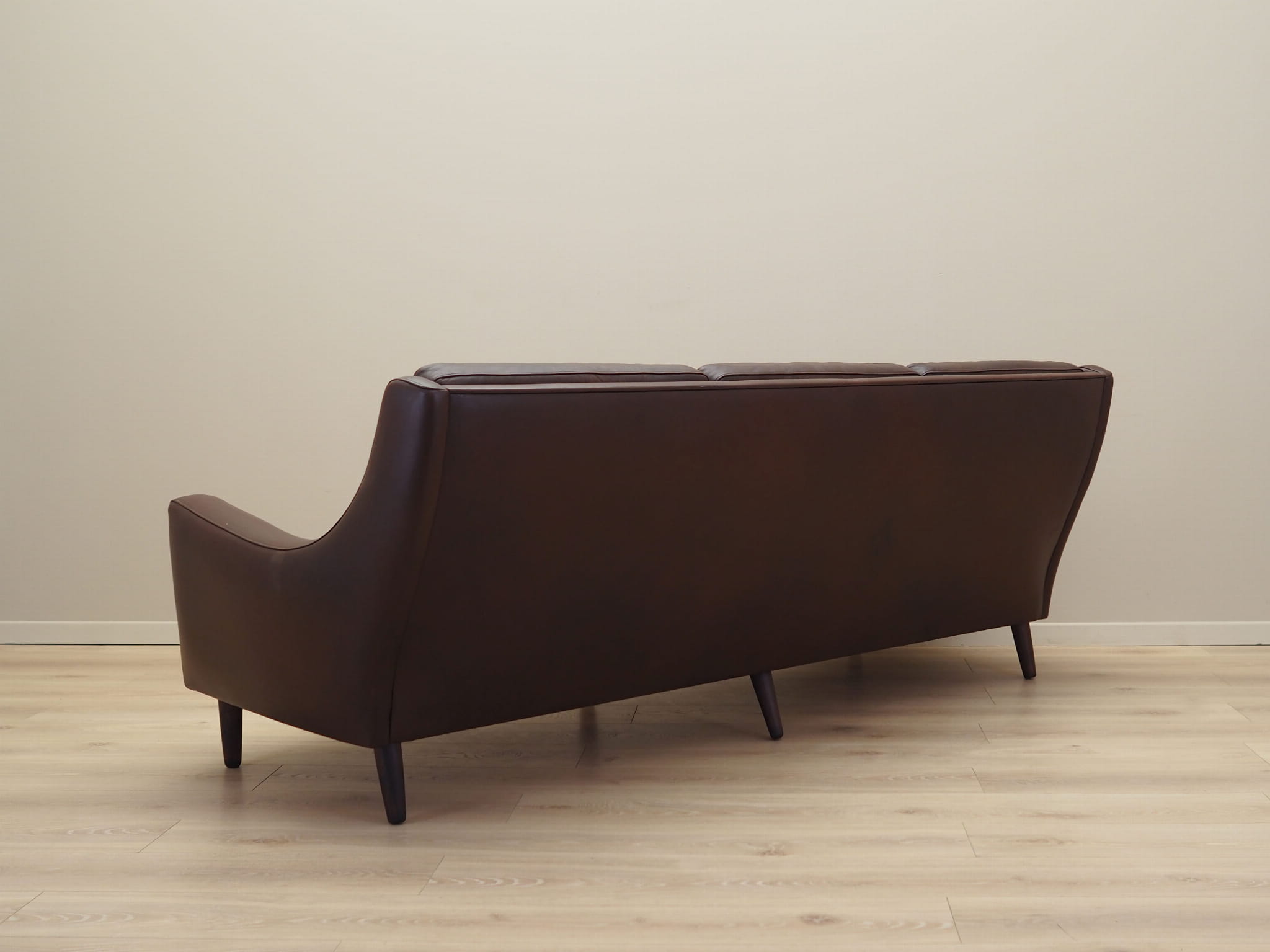 Sofa Leder Braun 1960er Jahre
