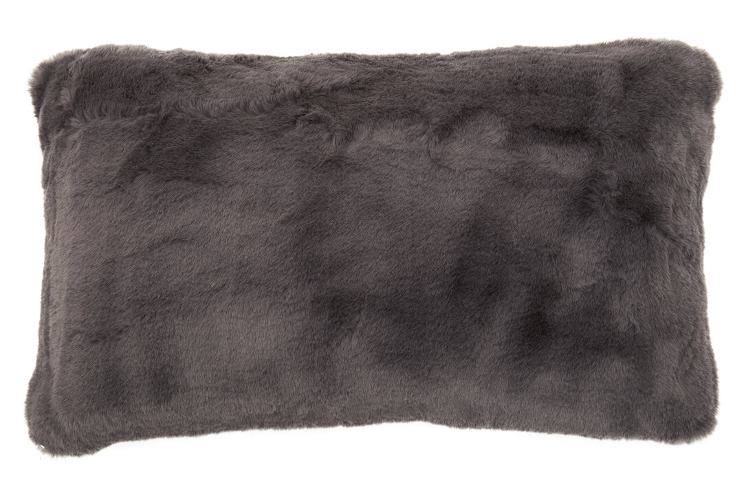 Bosie Lamina Grey Rectangular Faux Fur Cushion
